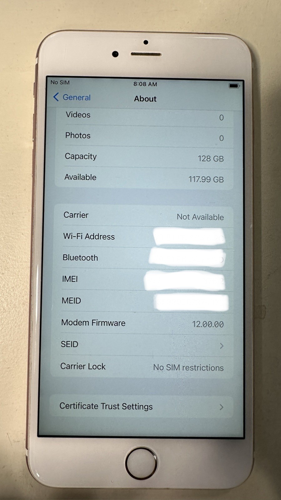 Apple iPhone 6S Plus 128GB Rose Gold – Fully Functional – Unlocked
