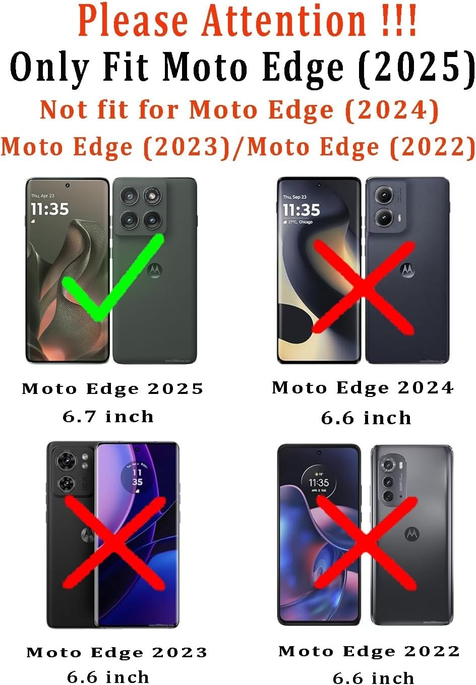 for Motorola Moto Edge 2025 Case with Tempered Glass Screen Protector Multicolor