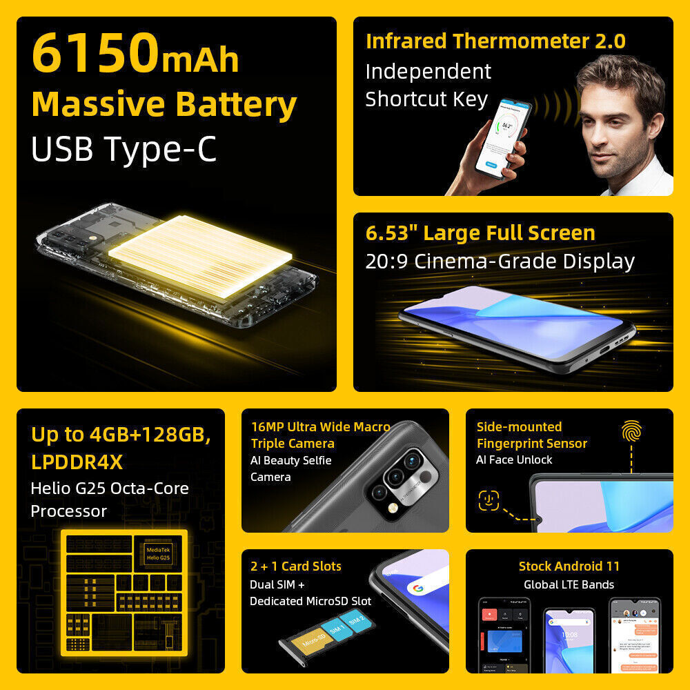 UMIDIGI Power 5 4GB+128GB 6150mAh 6.53” Dual SIM Android Unlocked Smartphone