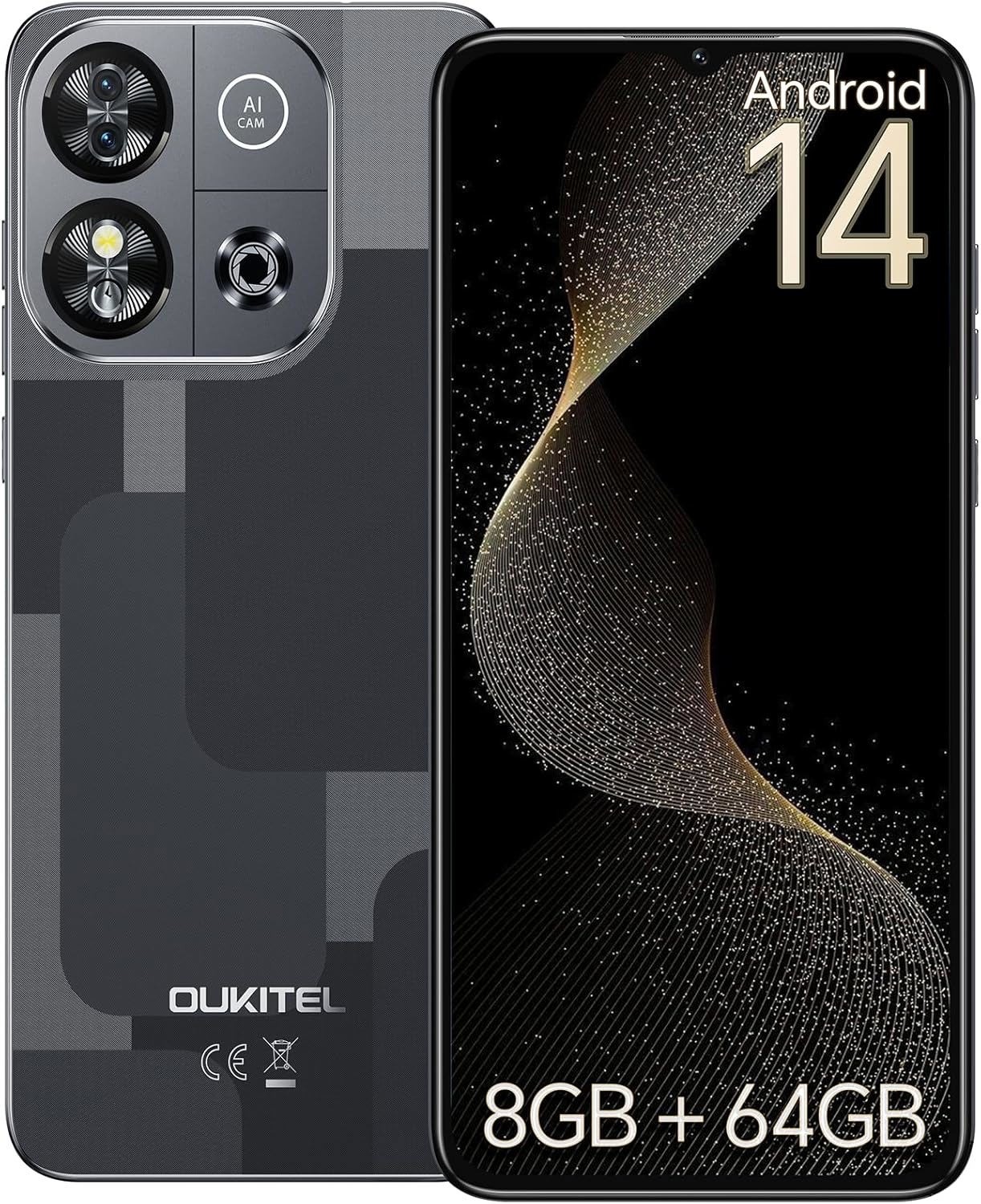 OUKITEL C57S Cell Phone Unlocked – 8GB RAM 64/128GB ROM 6.52 inch HD+ 4300mAh