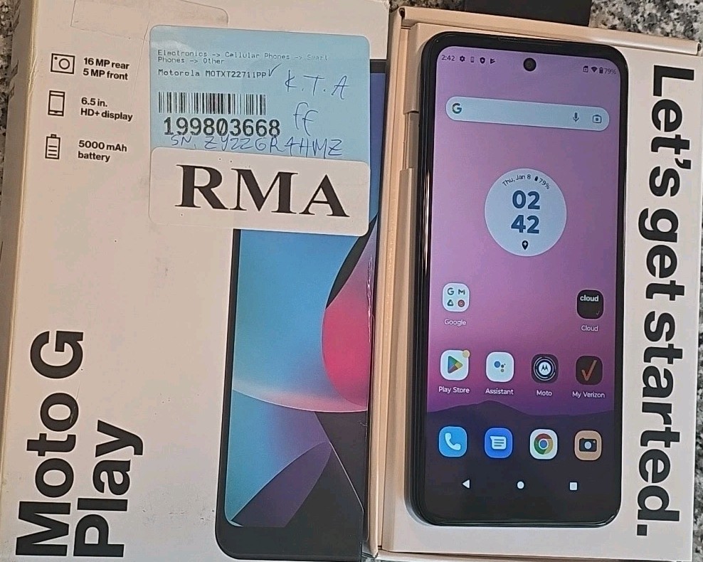 Motorola Moto G Play, 16GB, XT2271PP, Verizon, Prepaid, Android, 4G-LTE, A+++