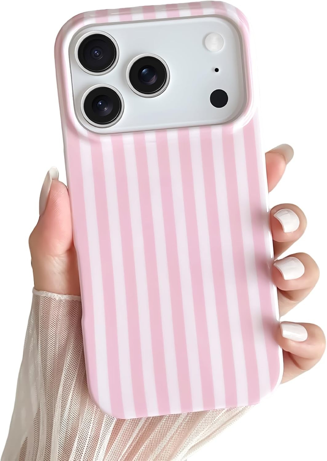 Cute Striped Soft TPU Phone Cover for iPhone 17 Pro, Slim Shockproof Case for Wo