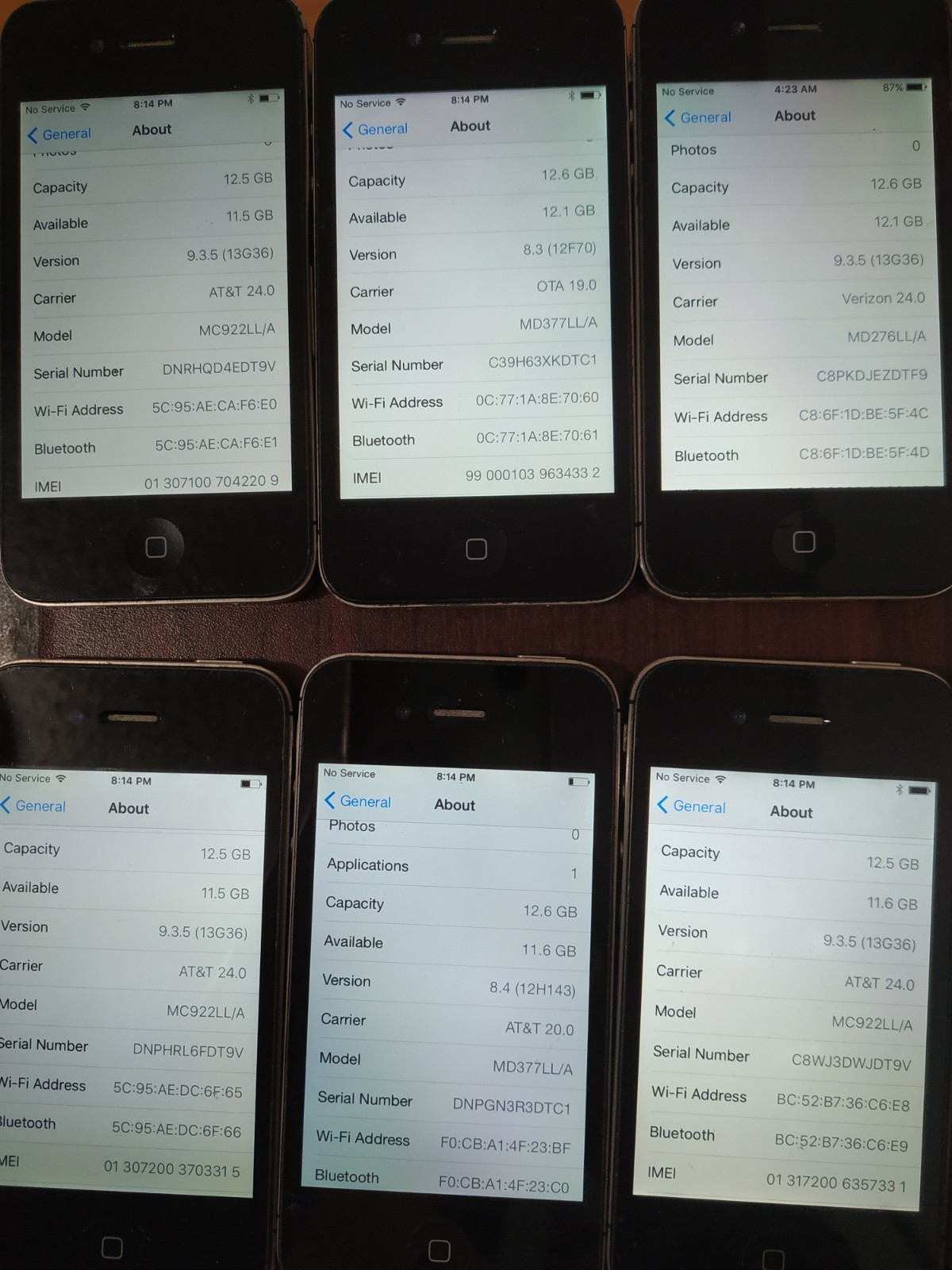 Lot of 10 Apple iPhone 4S A1387 16GB Black ( AT&T/ Verizon /OTA )