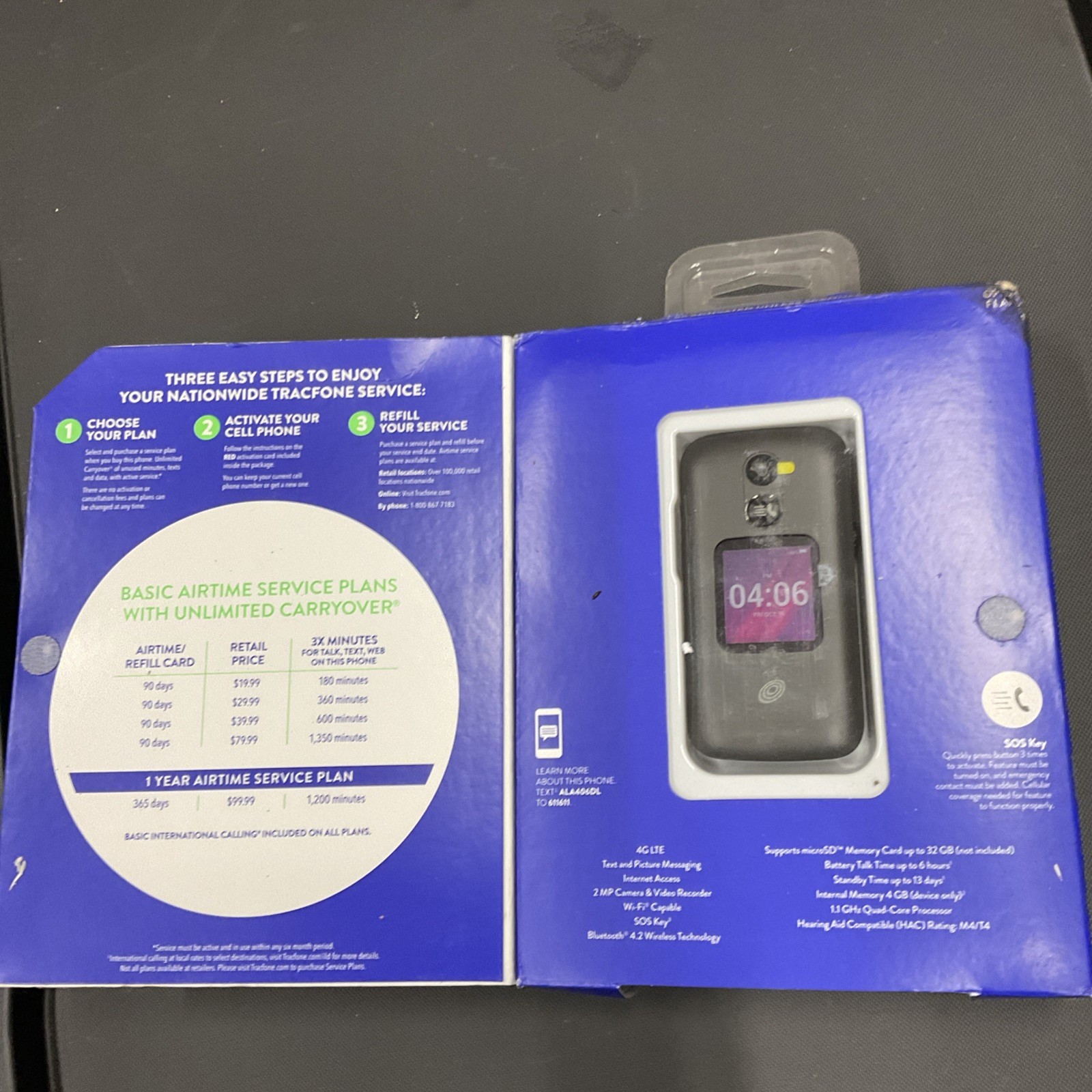 ⚡️Tracfone Alcatel MYFLIP 2 (A406DL) Prepaid Flip Phone 🆕No Sim Card Included⚠️