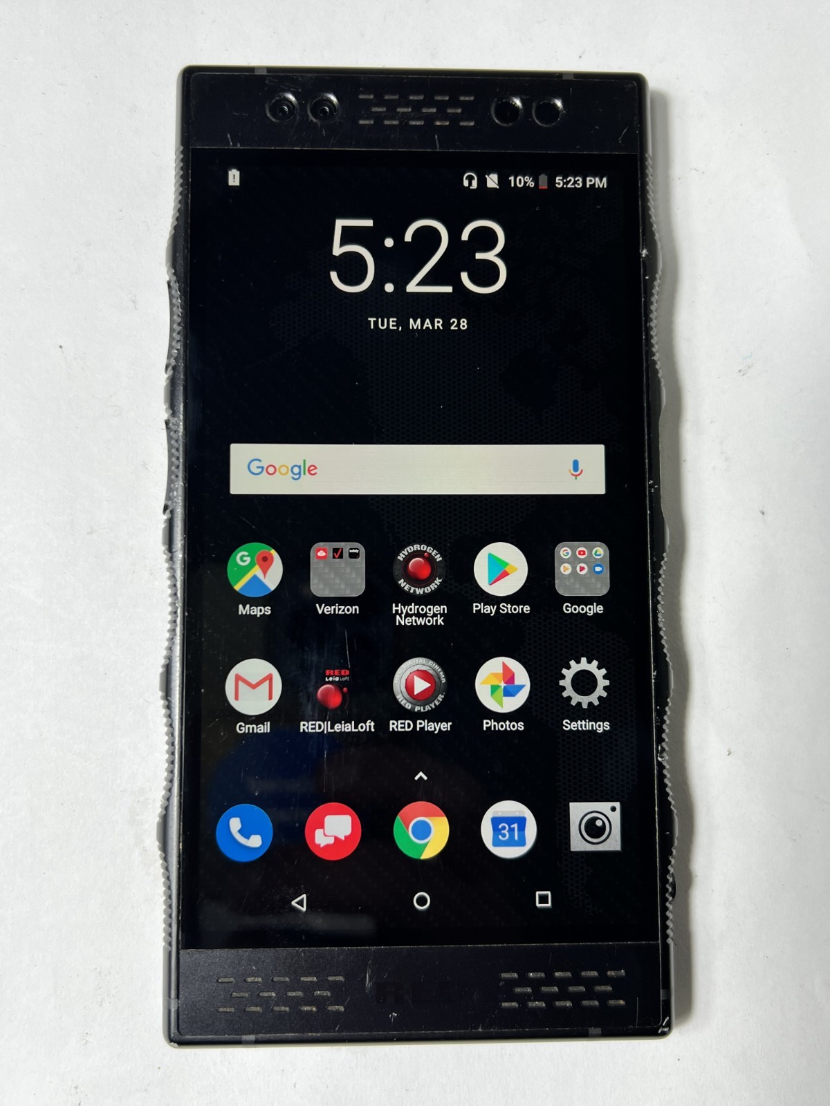 RED HYDROGEN One (H1A1000) 128GB – Black (Verizon) – Clean IMEI – Read Condition