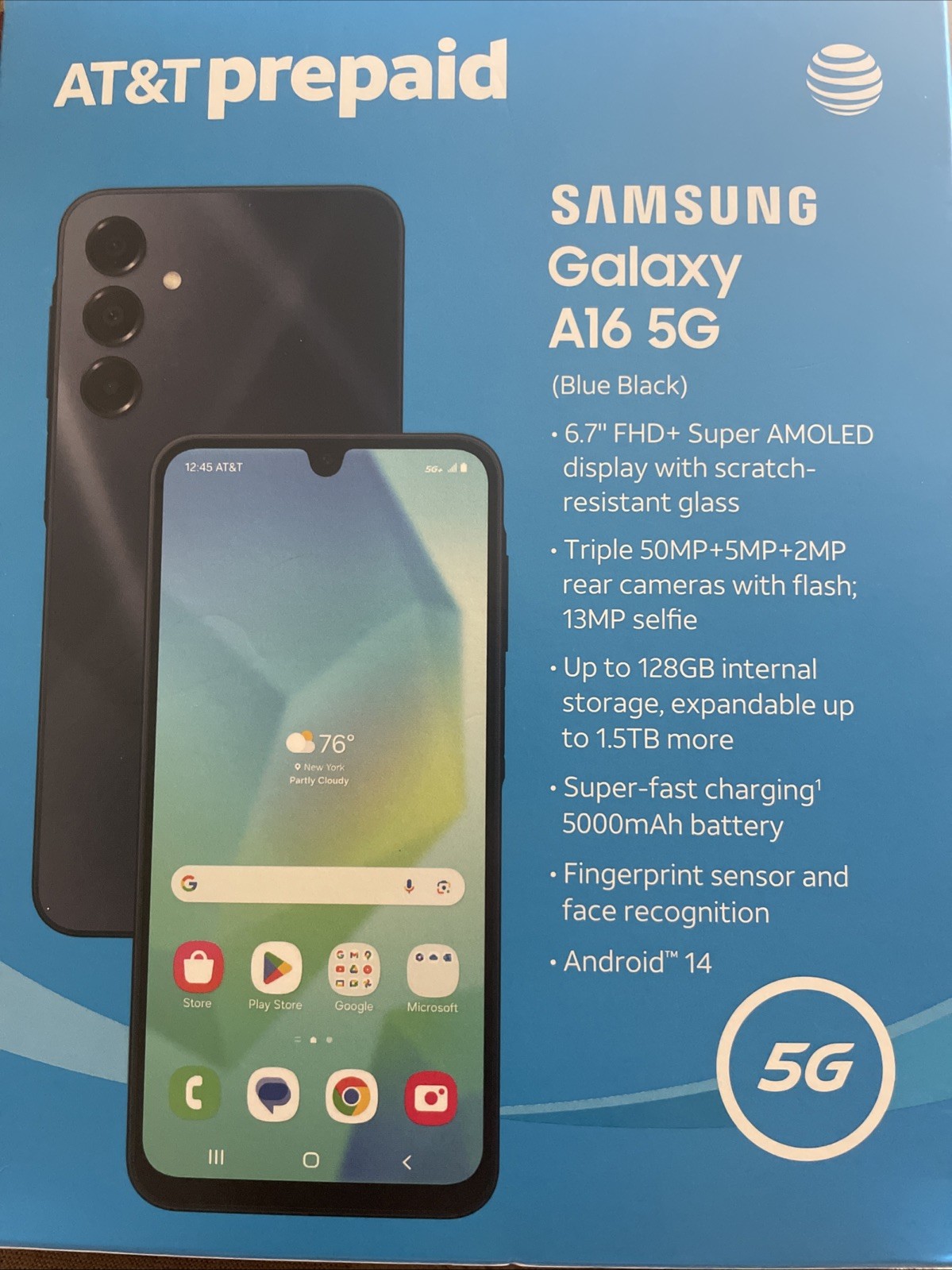 Samsung Galaxy A16 6.7 5G AT&T 128GB Only AT&T Prepaid New Or Upgrade Ur Phone