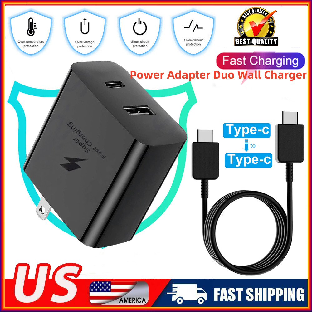 Super PD Power Adapter Duo Wall Charger+Cable For Samsung For Xiaomi Android