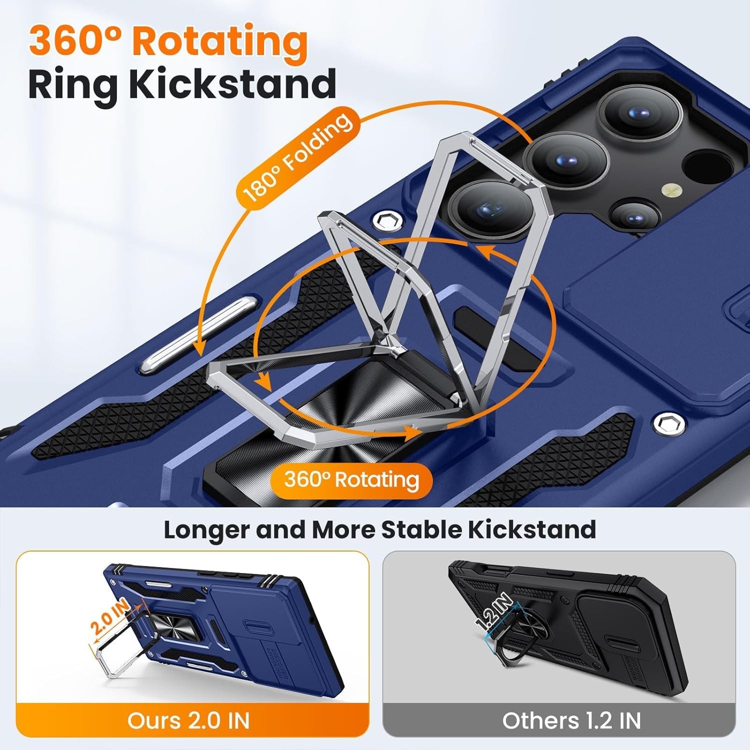 for Samsung Galaxy S23-Ultra Case Case Shockproof Rugged with Slide Camera Cover