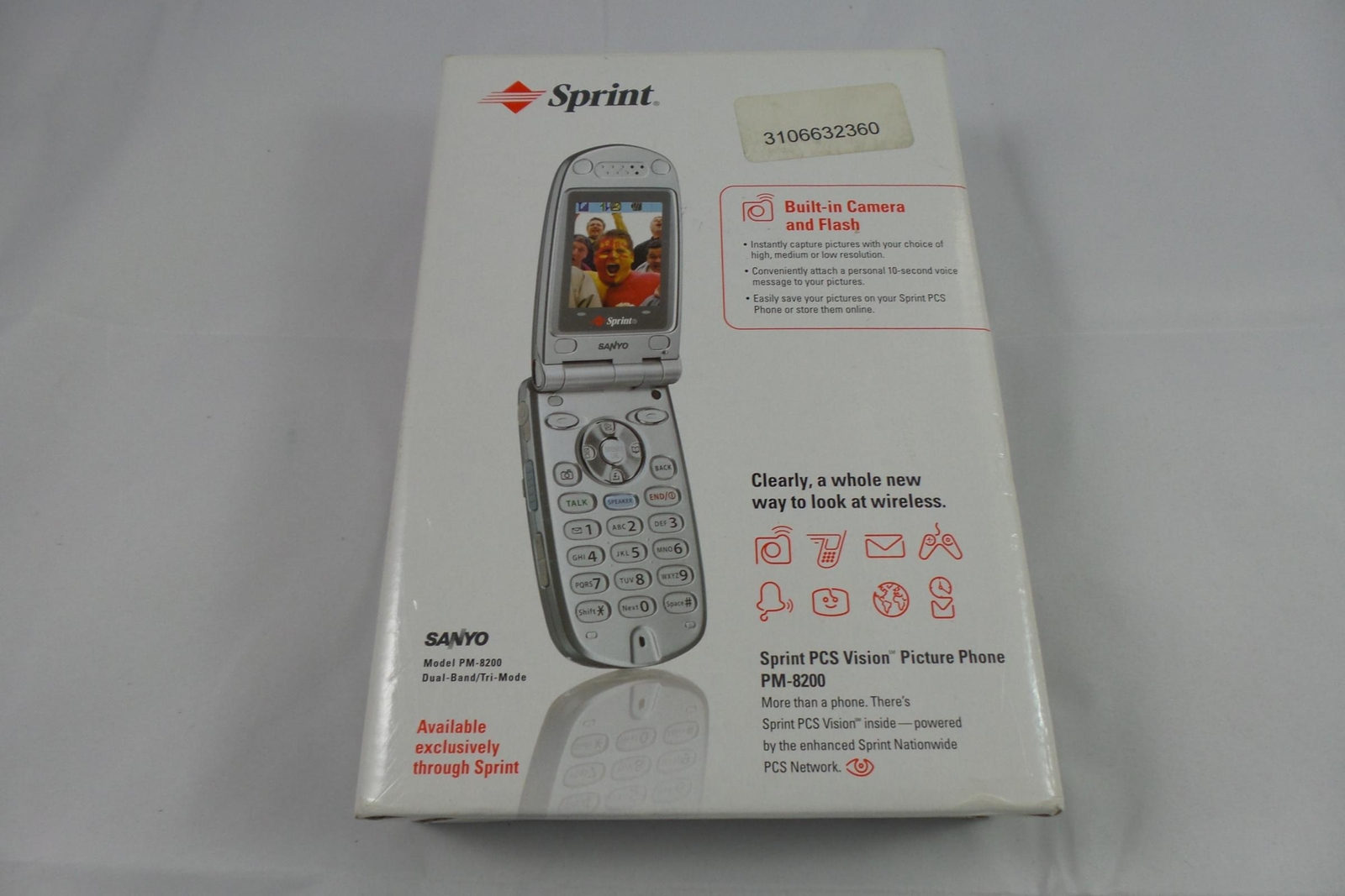Sanyo PM-8200 Sprint Dual-Band Tri-Mode PCS CellPhone Camera Silver (PM8200KITS)