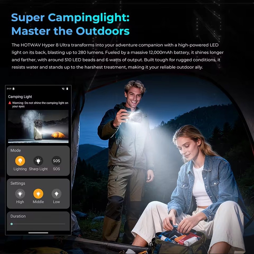 Rugged Smartphone HOTWAV Hyper 8 Ultra 5G 32GB+512GB 12000mAh NFC Walkie Talkie