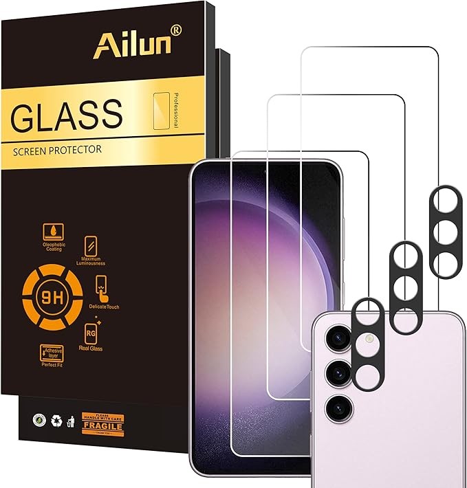 3+3 Pack Screen Protector & Camera Lens Protector for Galaxy S23 Ultra 0.25mm An