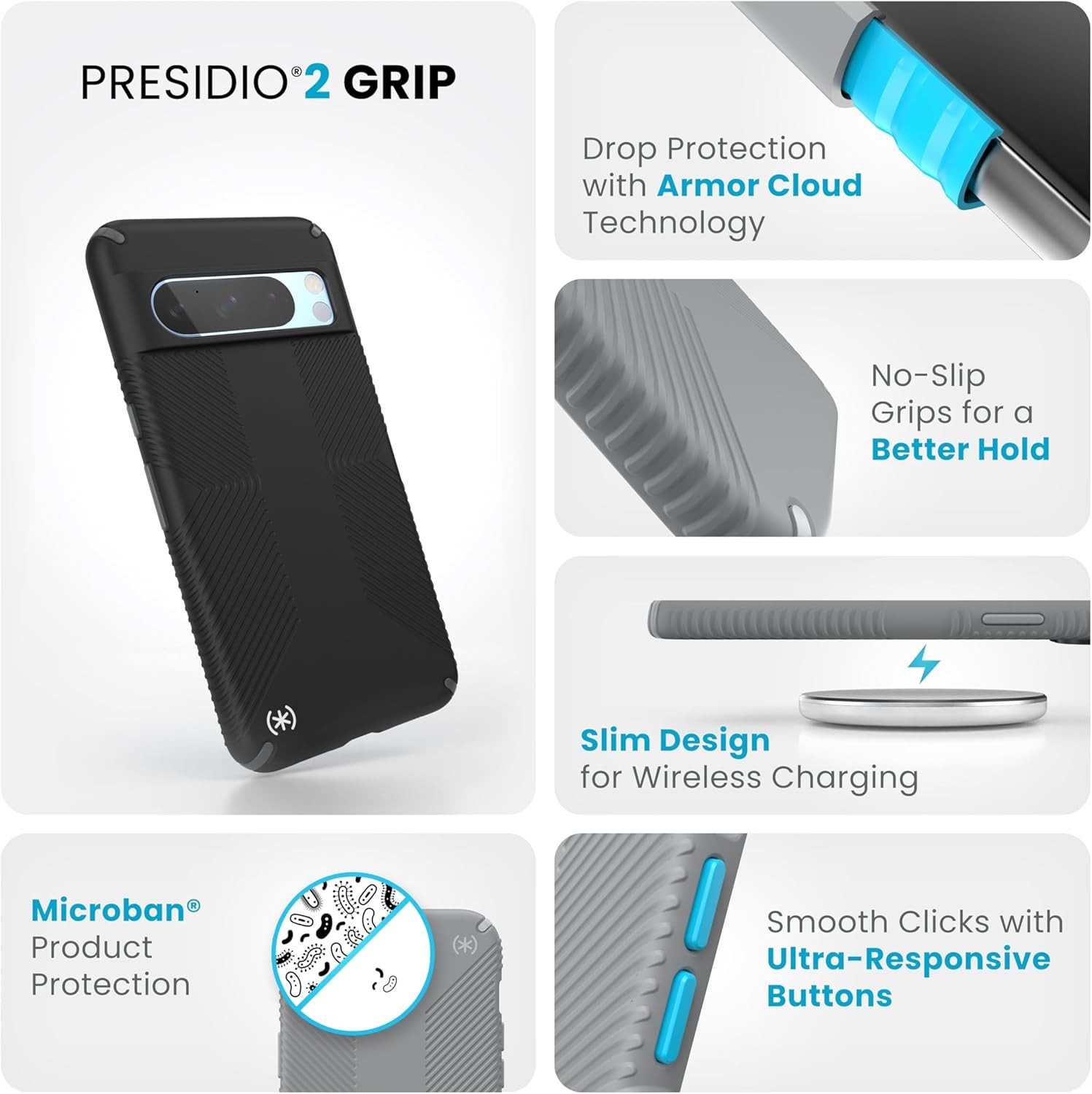 Google Pixel 8 Pro Case – Scratch Resistant, Soft Touch Drop Protection Grip