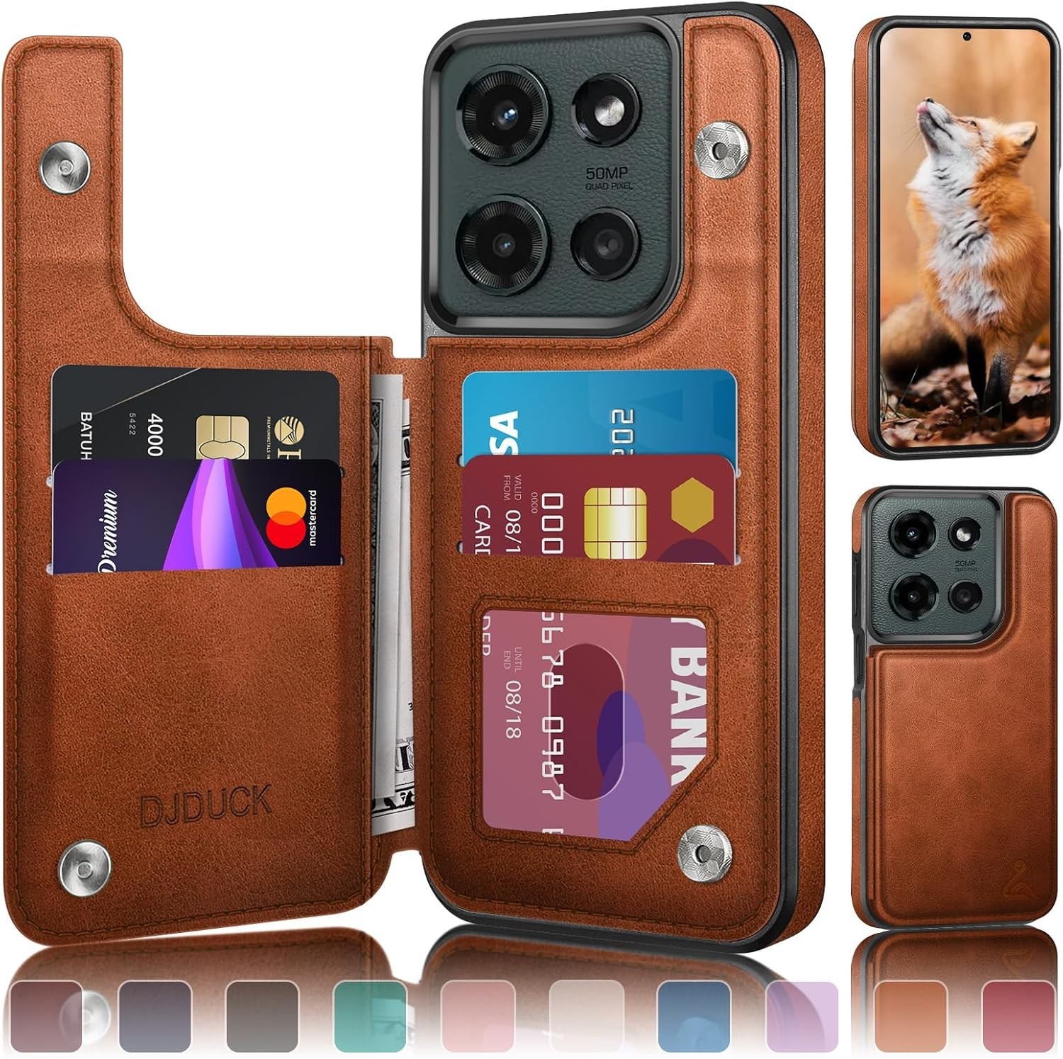 Moto G 5G 2025/Moto G 5G 2026 Case Wallet with Card Holder, Light Brown