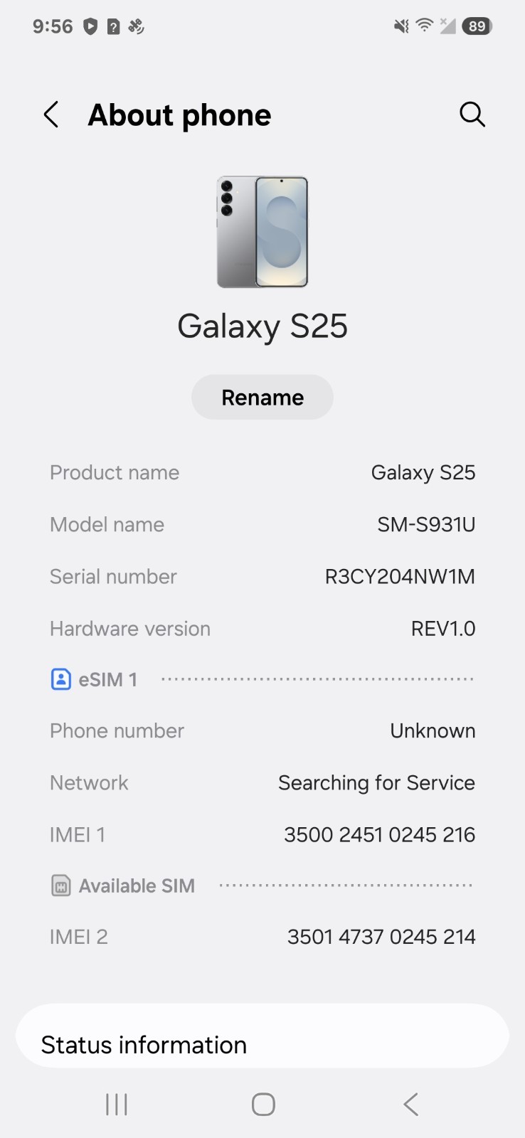 Samsung Galaxy S25 – SM-S931U – 128GB – Titanium Silver (LOCKED – SPECTRUM)