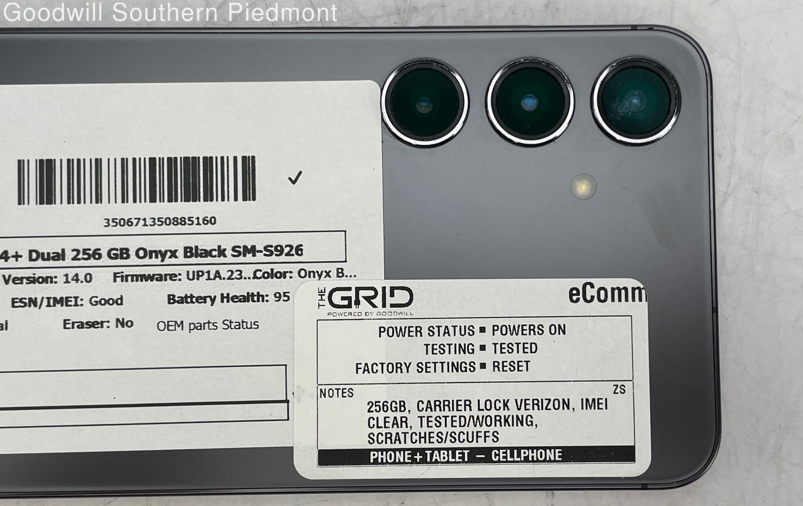 Samsung Galaxy S24+ Dual SM-S926 256Gb Onyx Black Verizon Smartphone – Tested
