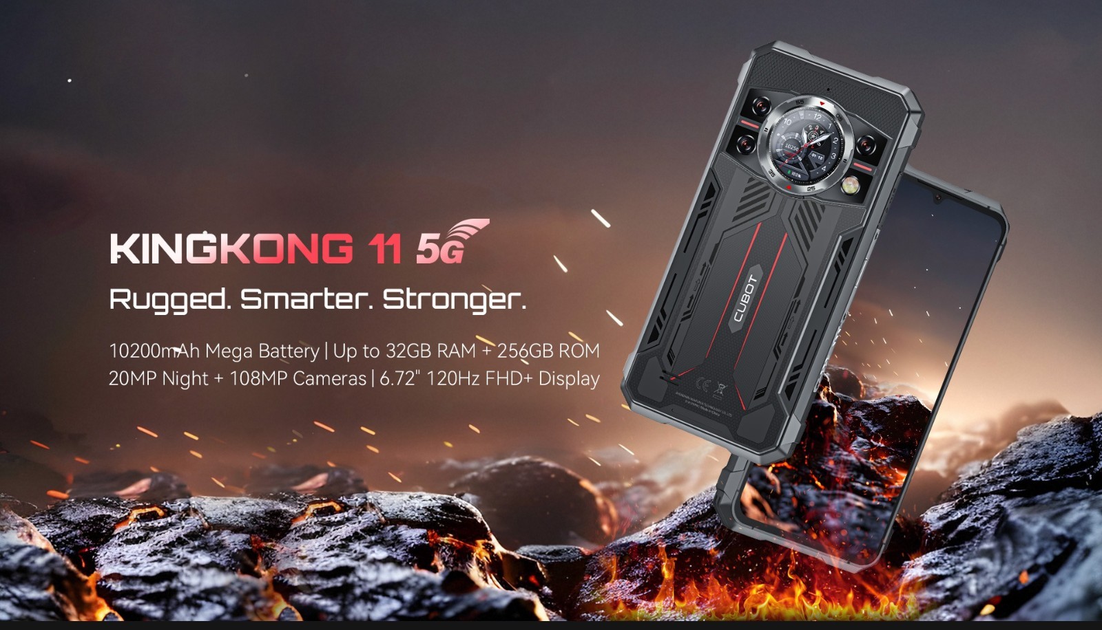CUBOT KingKong 11 GSM Factory Unlocked 256GB ROM/6GB RAM Android Cell Phone BK