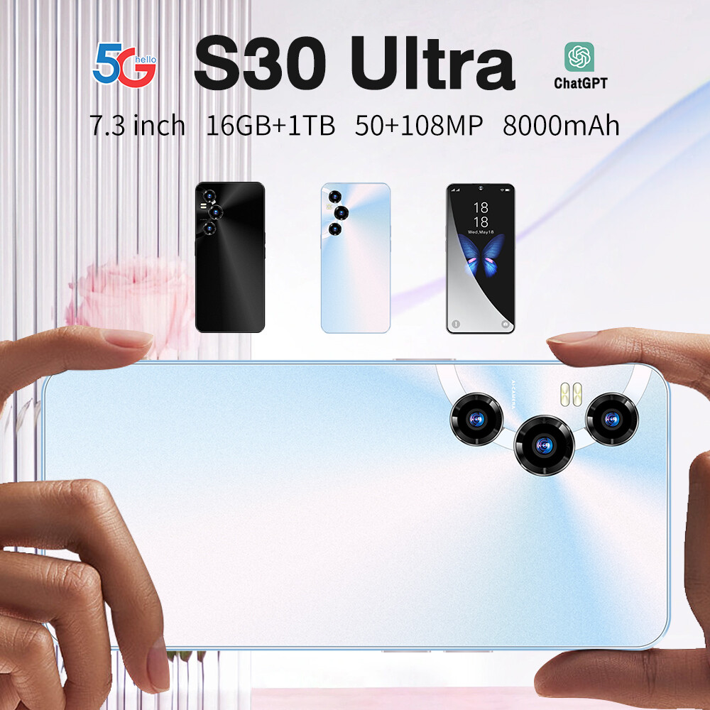 S30 Ultra 5G 7.3″ 16GB+1TB Factory Unlocked Android 13 Smartphone New Sealed