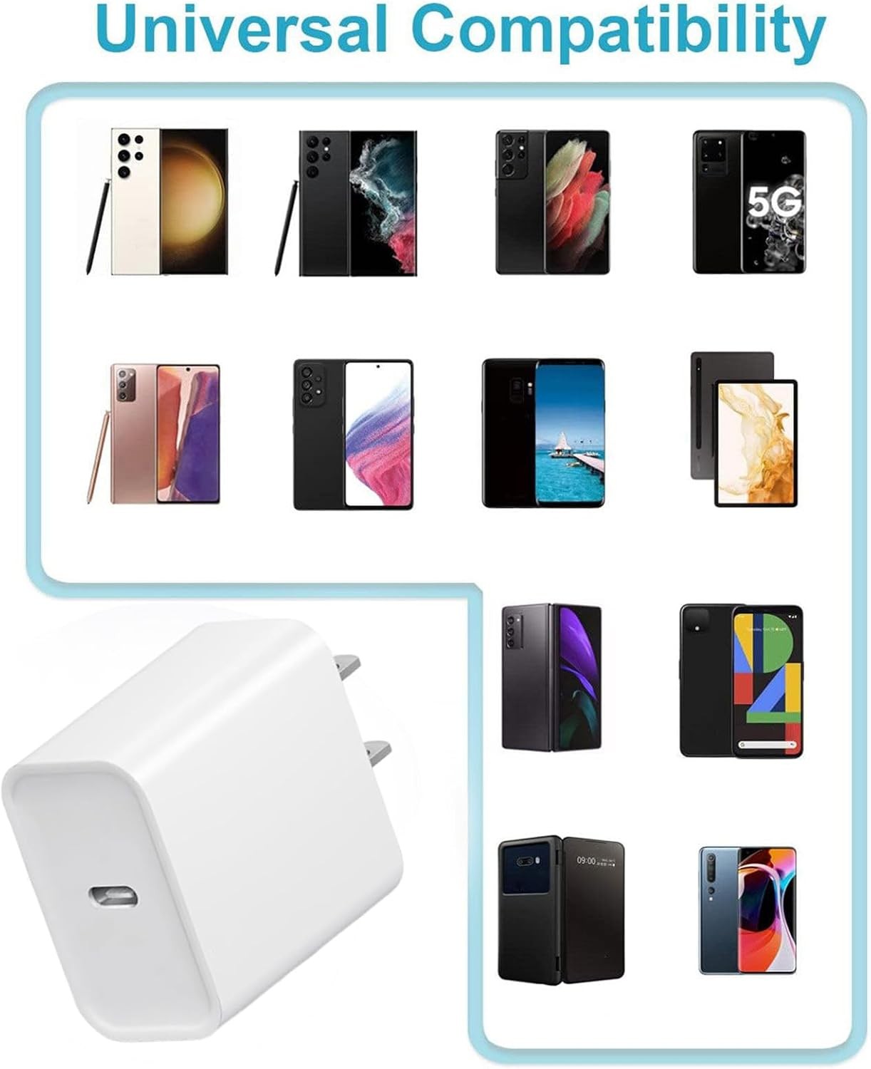 3 Pack 20W USB-C Fast Charger Adapter for iPhone 17/16/15