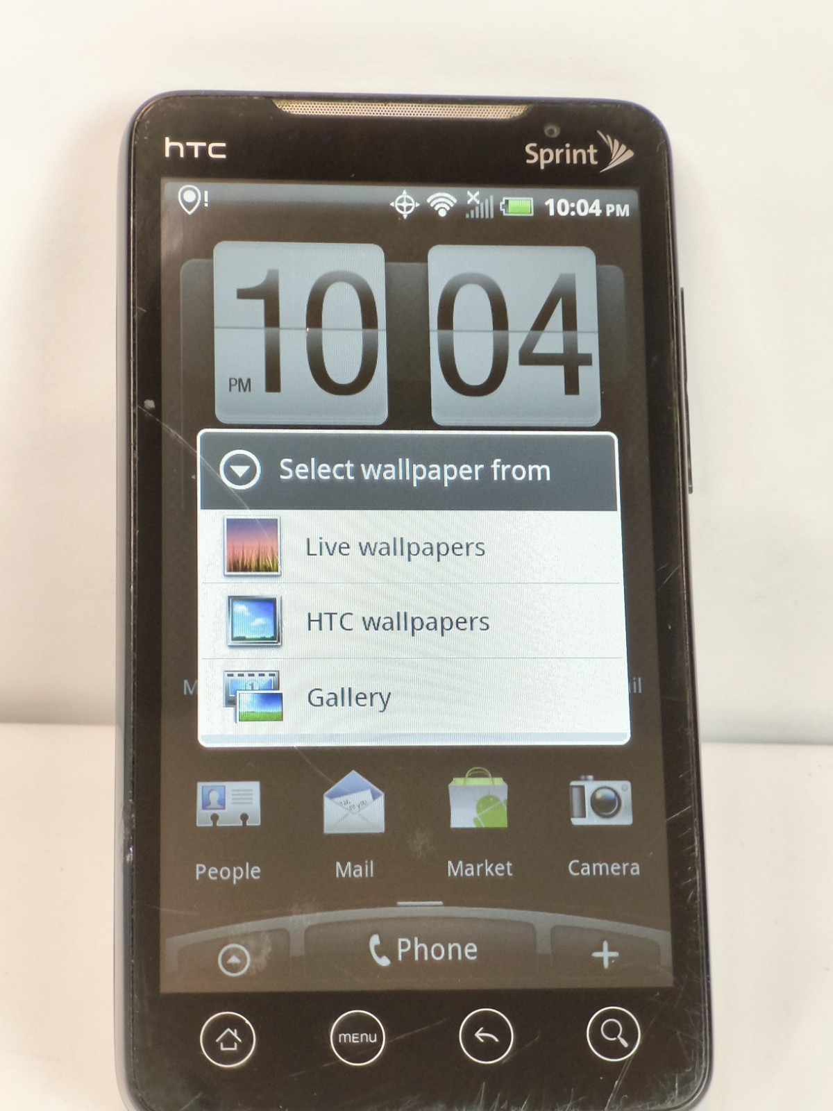 HTC Evo4G smartphone. Sprint. powers on. Parts/repair only.
