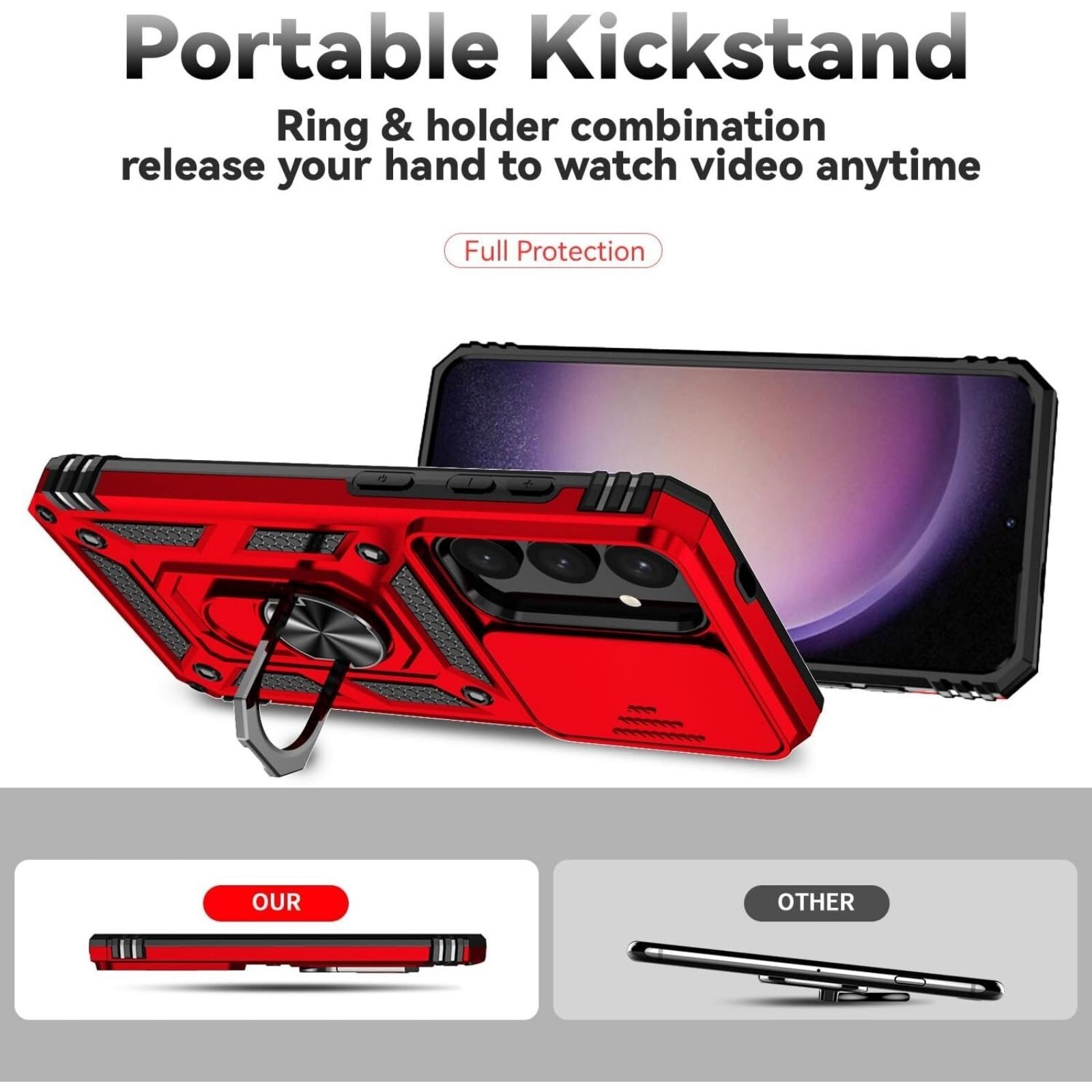 For Samsung Galaxy S24/S25 Case with Kickstand & Military Grade Phone Cover