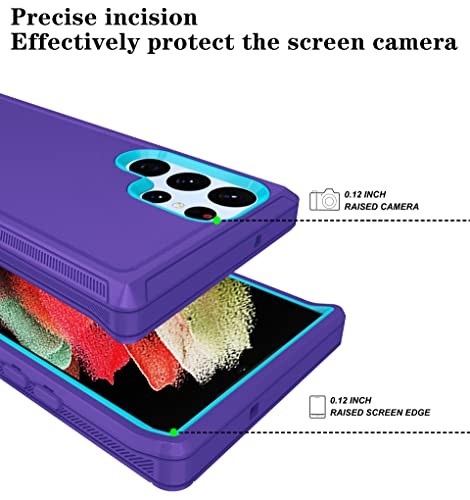 Samsung Galaxy S23 Ultra 6.8”,PurpleSkyblue 3-Layer Shockproof Case HD Cover