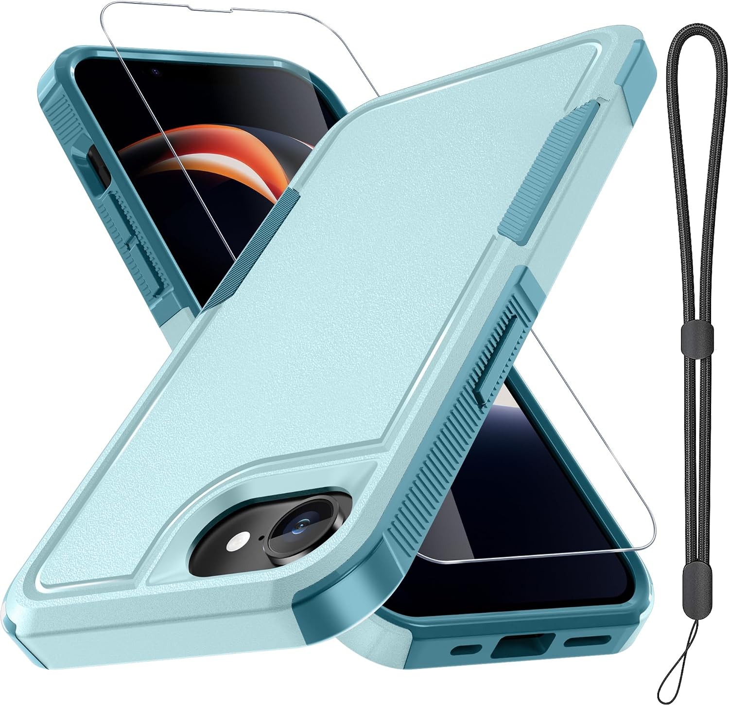 Military Grade Shockproof Case for iPhone 16e & 17e with Screen Protector, Mint