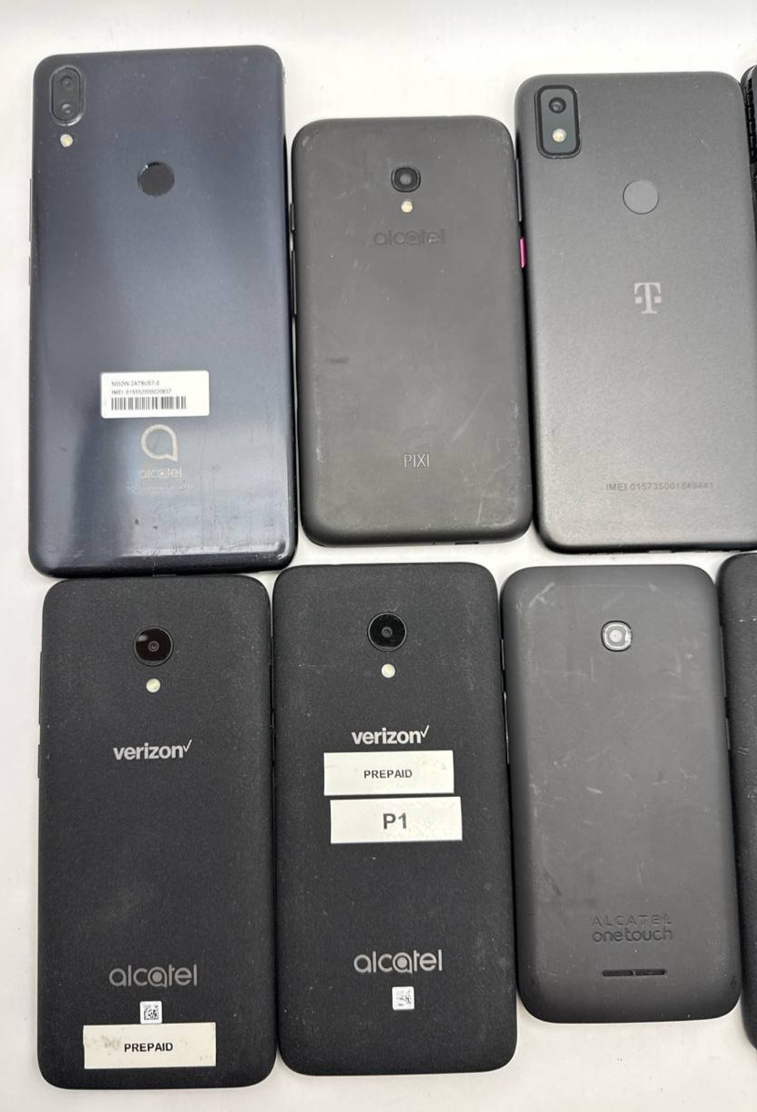 Lot of 10 Android Smartphones Alcatel 3V 1X 3H Plus Pop C5 Revvl 4 No Power READ