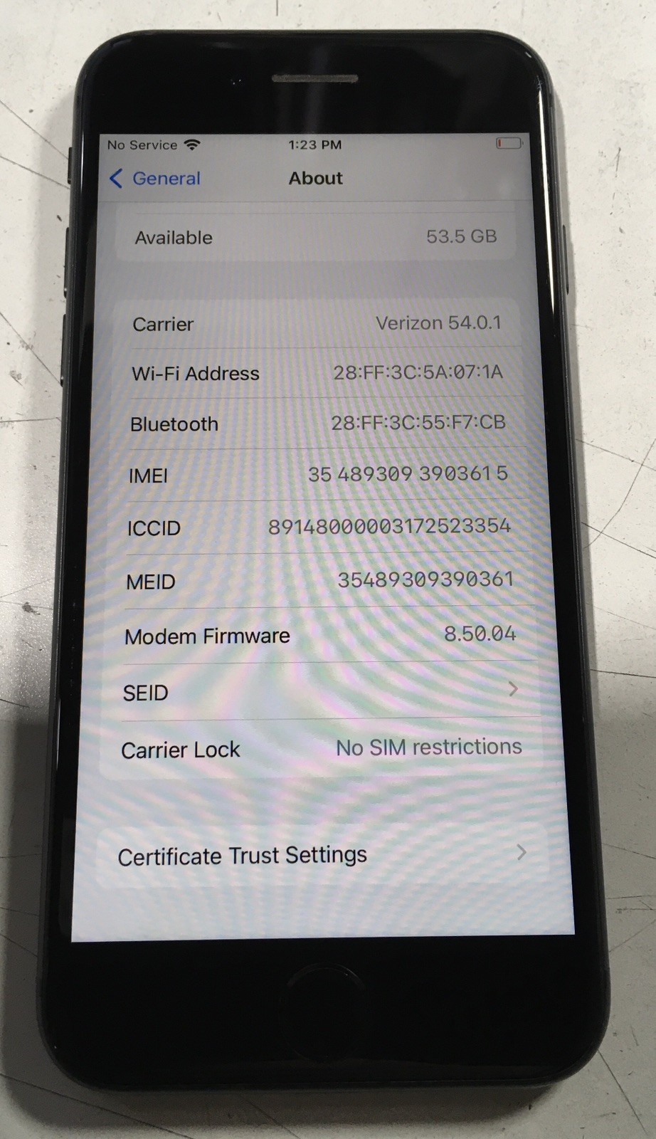 Apple iPhone 8 (A1863) – Space Gray – 64GB – Carrier: Verizon