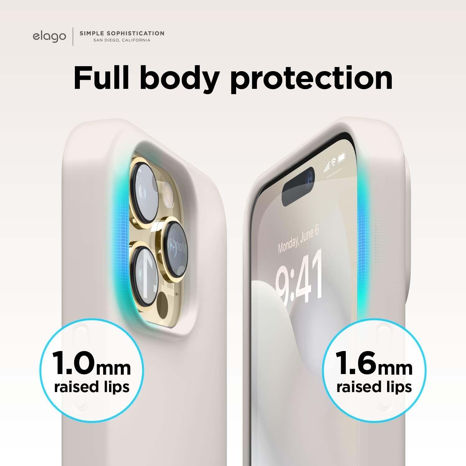 Slim Full Body Shockproof Case for iPhone 14 Pro Max, Liquid Silicone, Stone Col