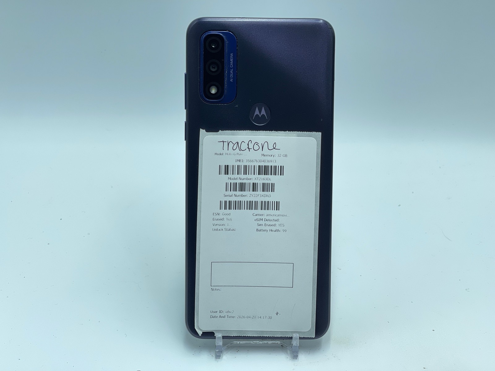 Motorola Moto G Pure 32GB XT2163DL (Unknown) Black (E-0253)