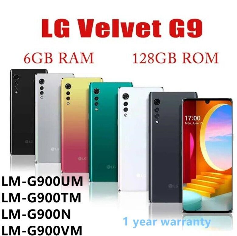 LG Velvet 5G G9 LM-G900UM LM-G900TM 128GB Unlocked Android Smartphone New Sealed