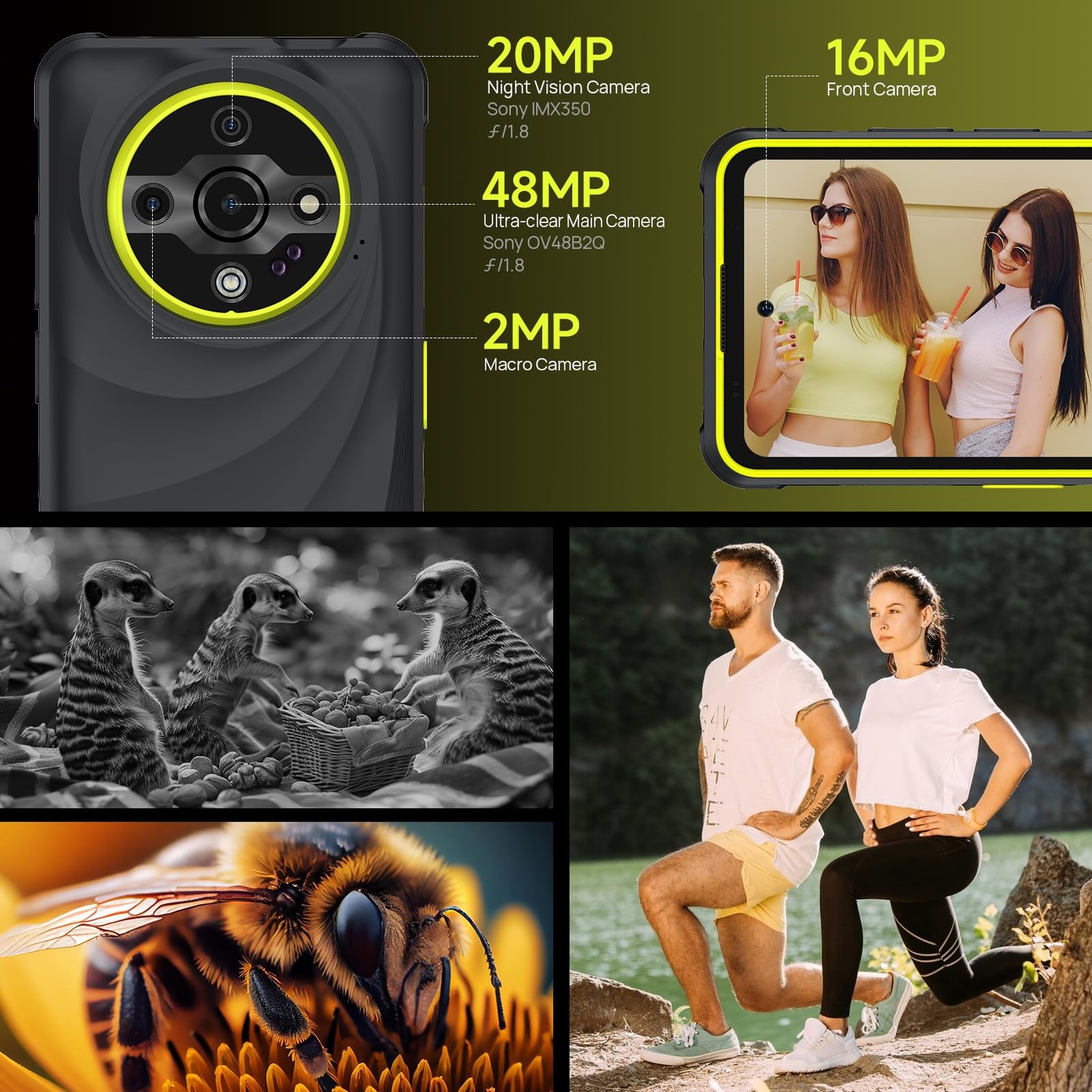 Armor X31 Rugged Phone Unlocked, 12GB+128GB MTK Helio G91 Android 16, 48MP+20…