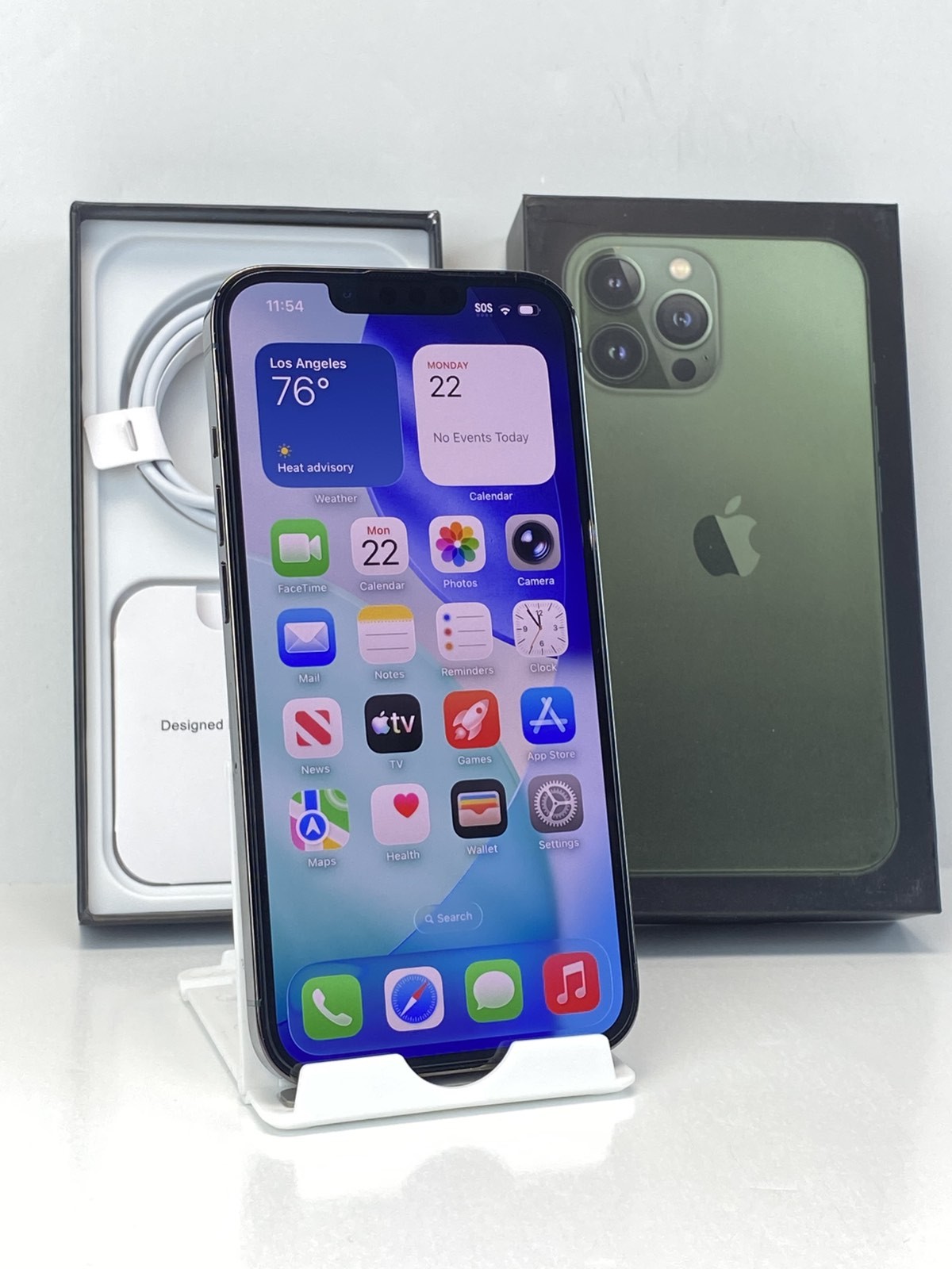 Apple iPhone 13 Pro A2483 128GB Alpine Green Unlocked device 95% battery health