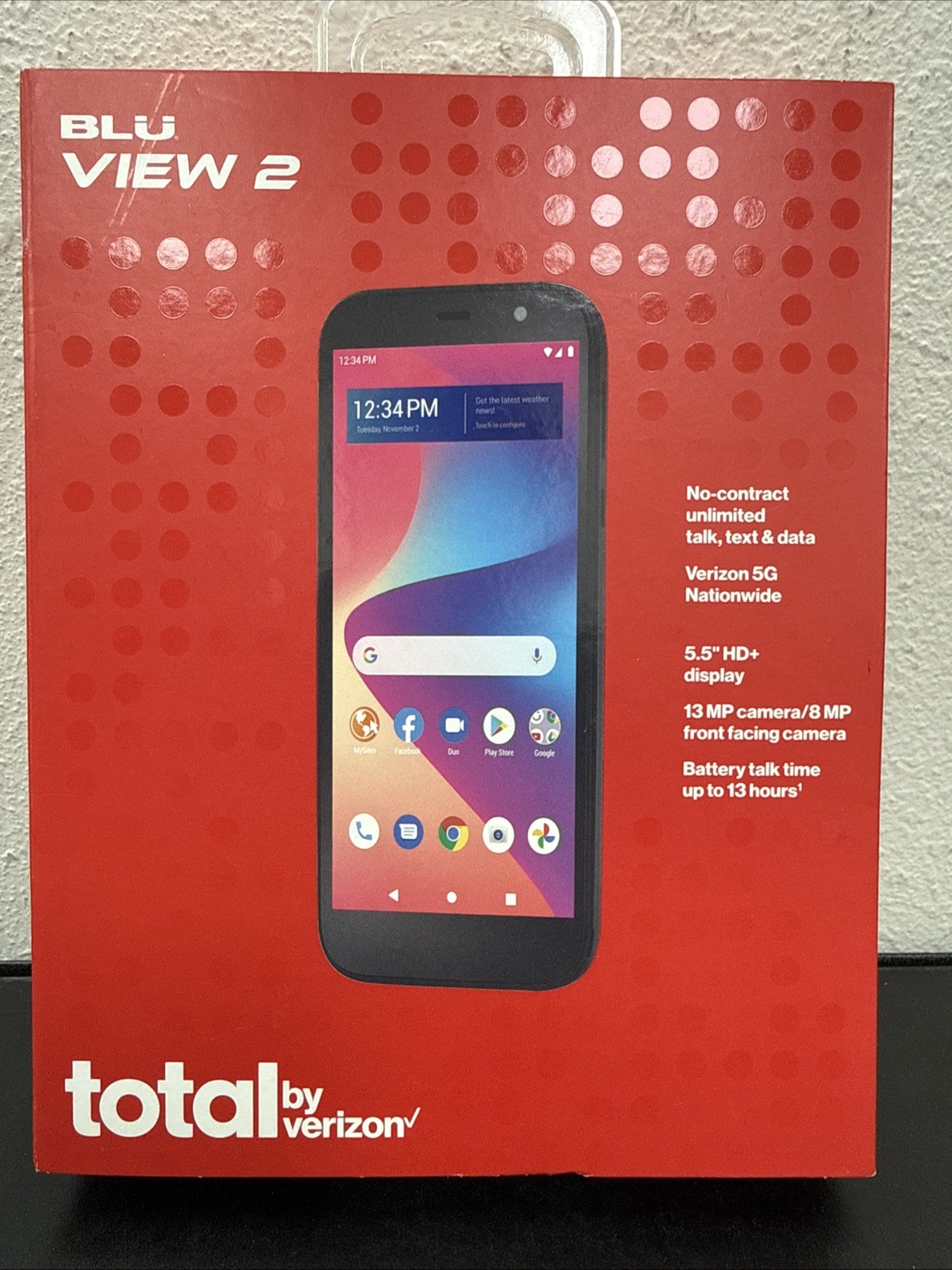 BLU View 2 5.5″ HD Display 13MP Camera 32 GB – Black (TracPhone) NIB
