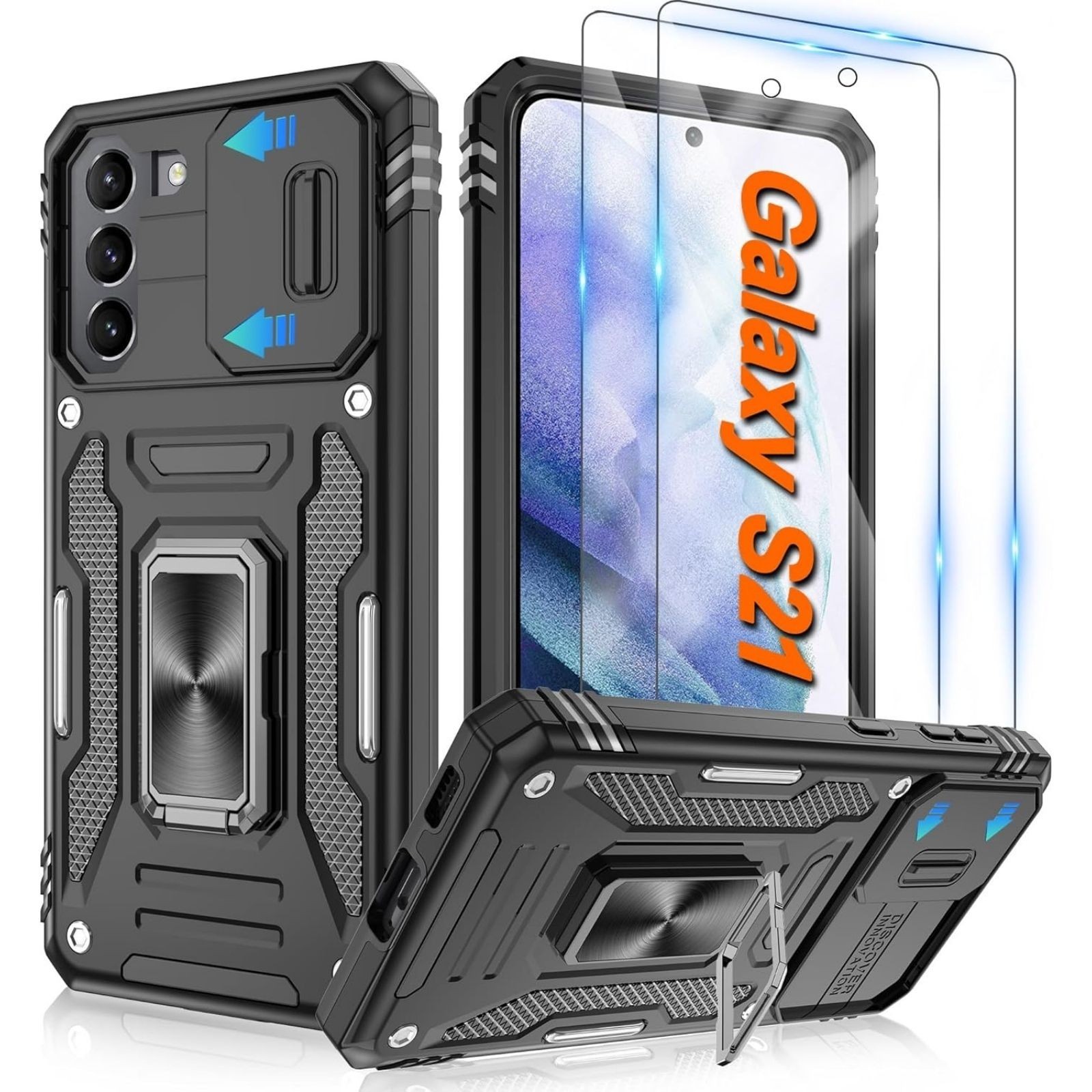 Samsung Galaxy S21 5G Case, Military Grade Shockproof Cover w/ Screen Protector