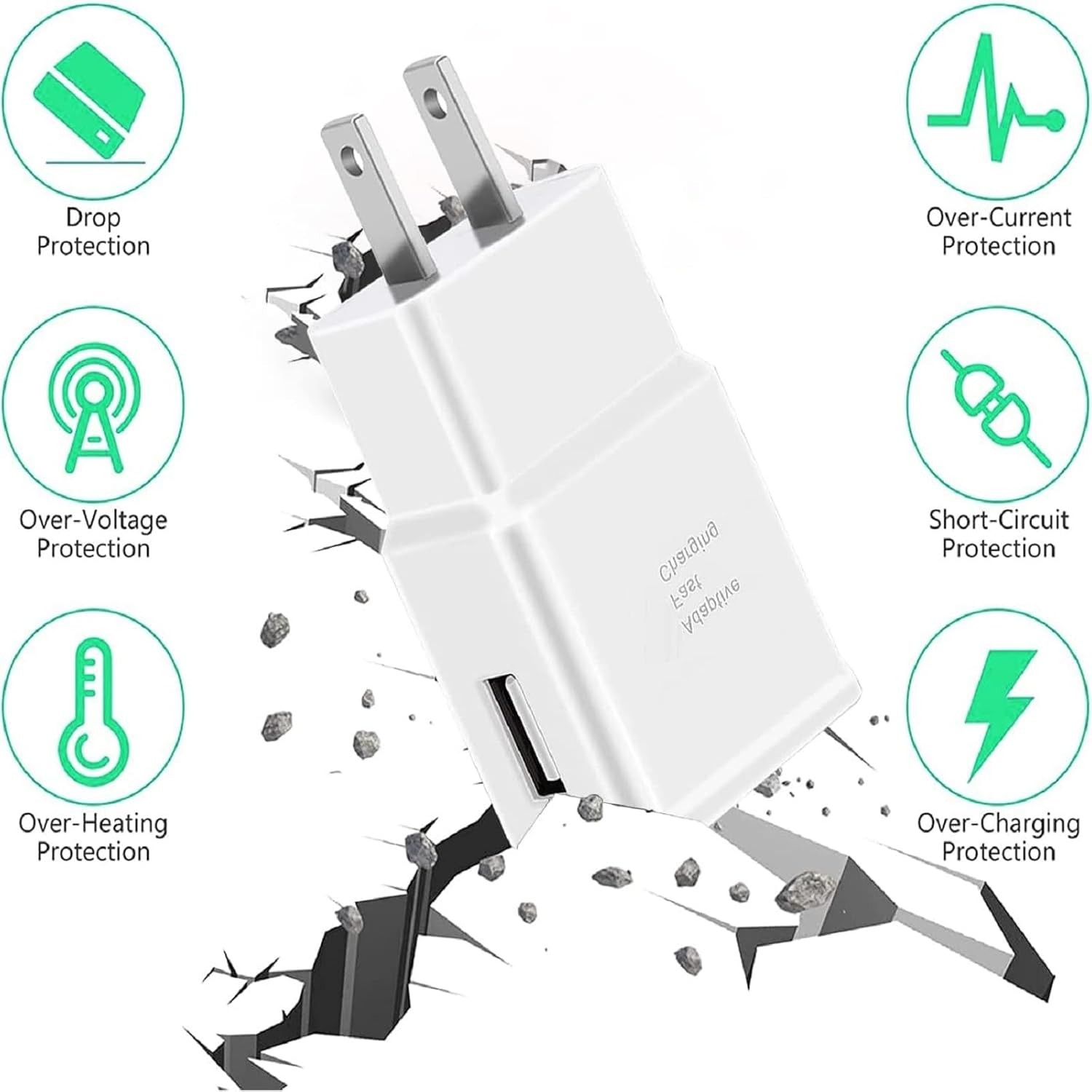 6FT Quick Type-C Wall Charger for Samsung Galaxy S9 S10 S20 S21 S22 S23 S24