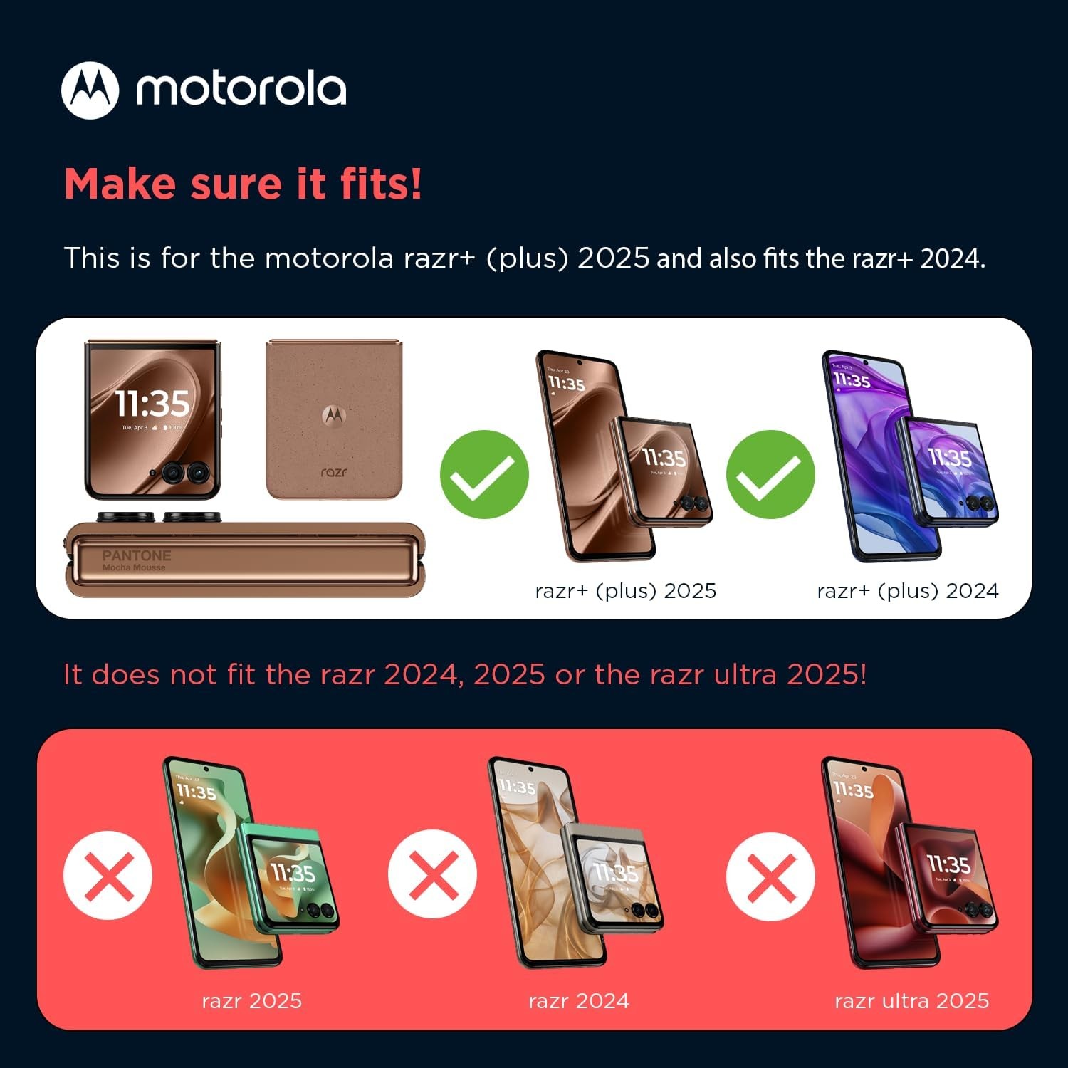 Motorola Razr+ 2025/2024 Mocha Mousse Brown Protective Case – Lightweight Shells
