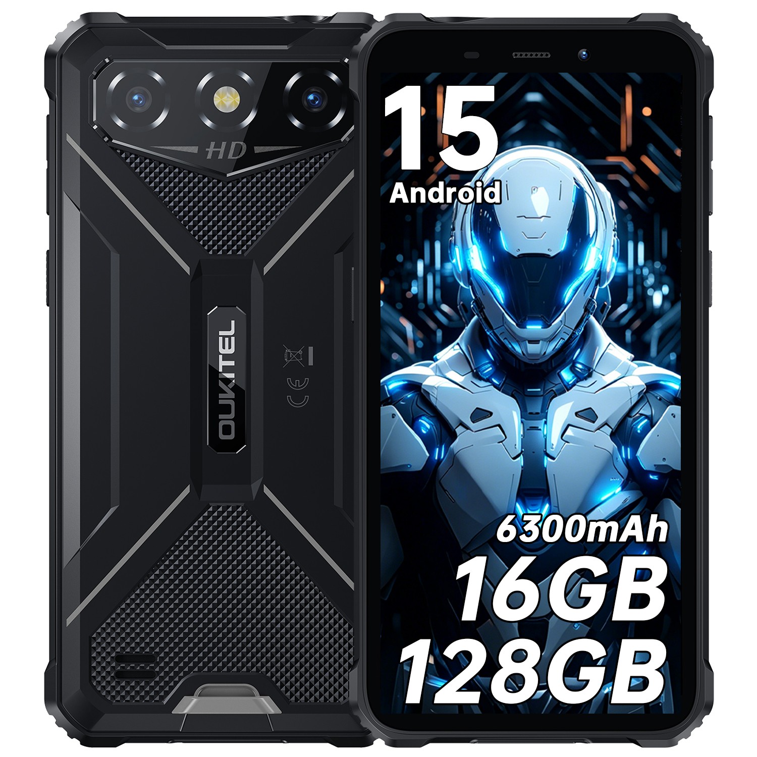 OUKITEL G3 Rugged Smartphone Android 15 16GB+128GB/1TB TF 6300mAh 6.0″ T-Mobile