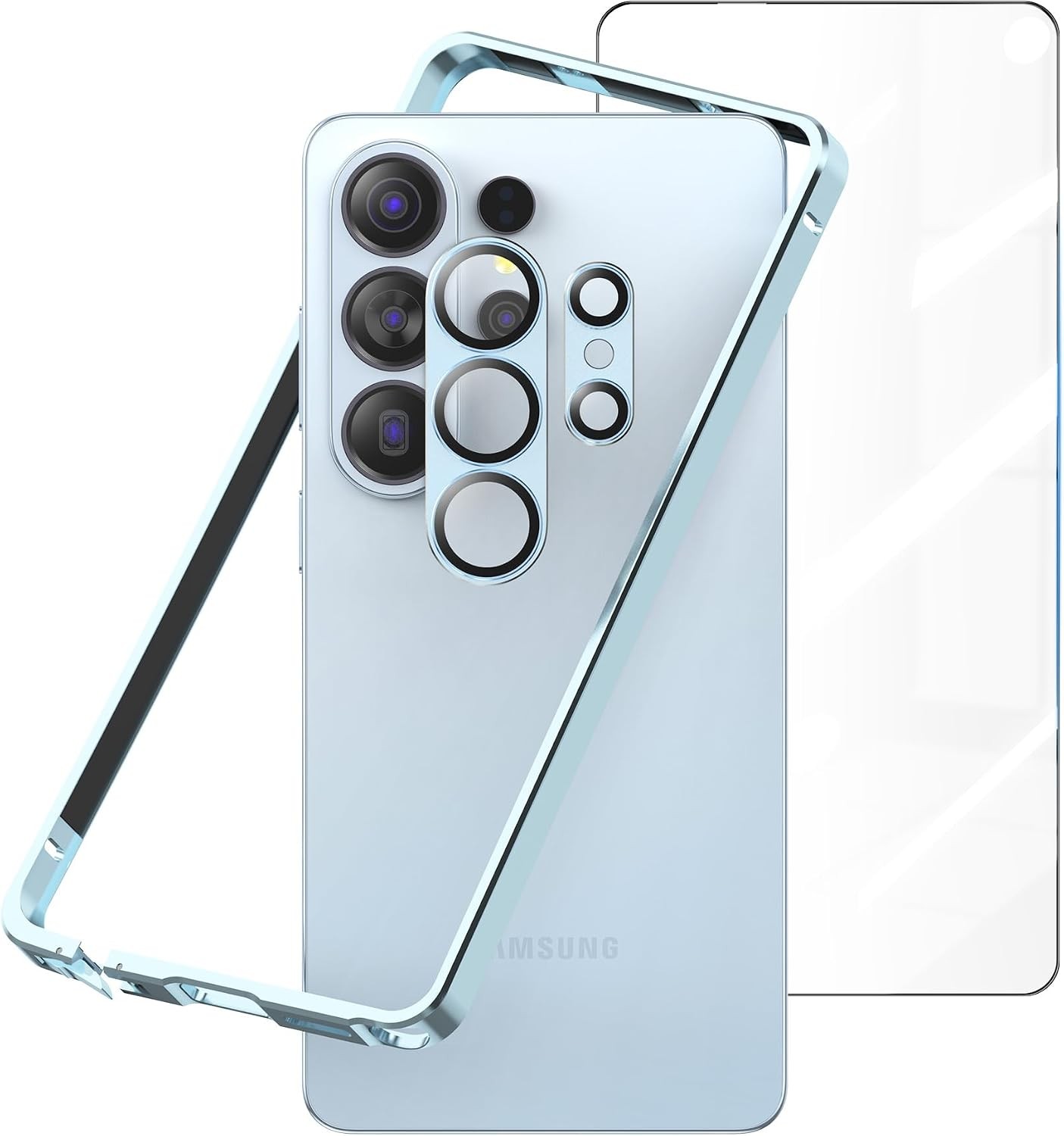 Metal Bumper Case & HD Tempered Glass Screen Protector for Samsung Galaxy S26 Ul