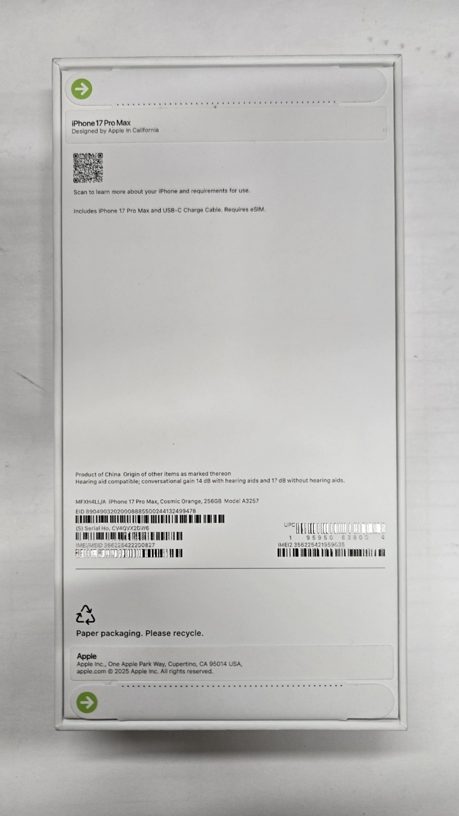 *NEW* Apple iPhone 17 Pro Max – 256GB – Cosmic Orange (Verizon) *SEALED*READ*