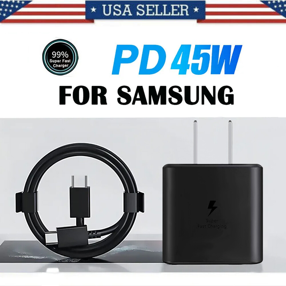 45W Type USB C Super Fast Wall Charger+Cable For Samsung Galaxy S22 S23 S21 S20