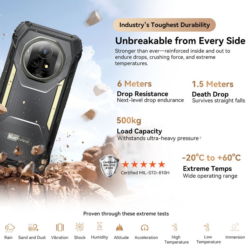 Blackview XPLORE 2 Satellite Message 5G Rugged Phone Android 15 Mobile Outdoor