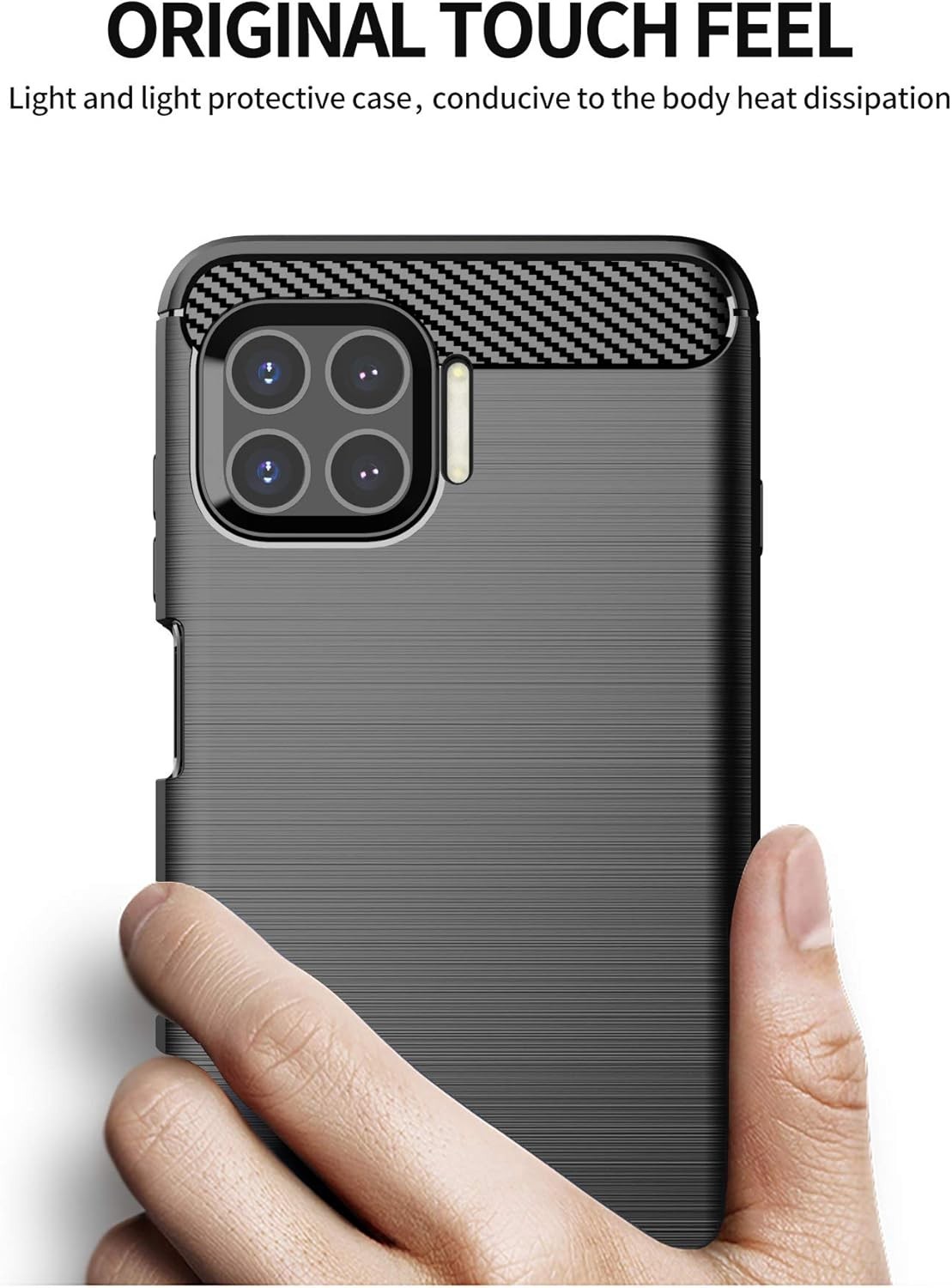Moto One 5G case,Motorola One 5G case,with HD Screen Protector,Slim TPU-Black