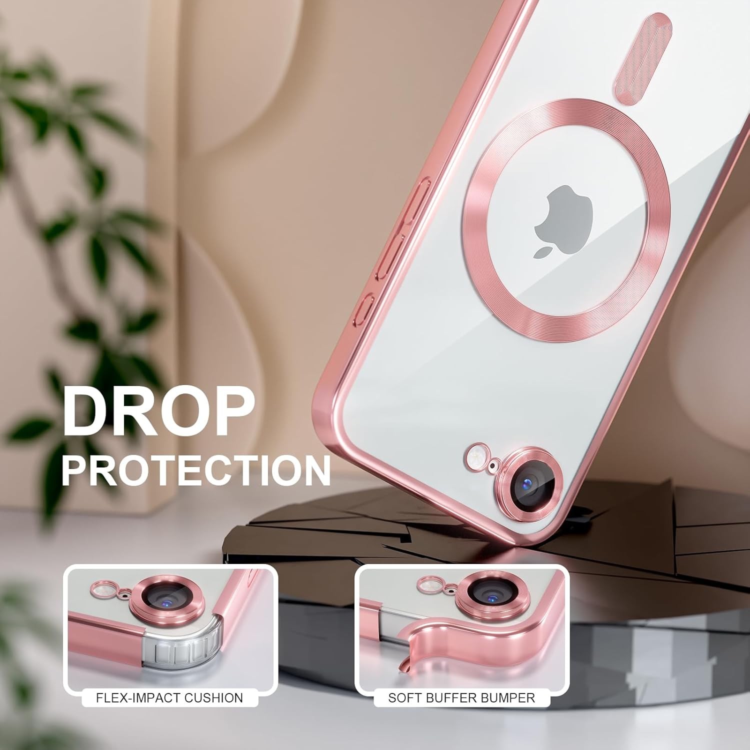Magnetic for iPhone 17e / 16e Case [Never Yellowing] Full Camera Lens Protector