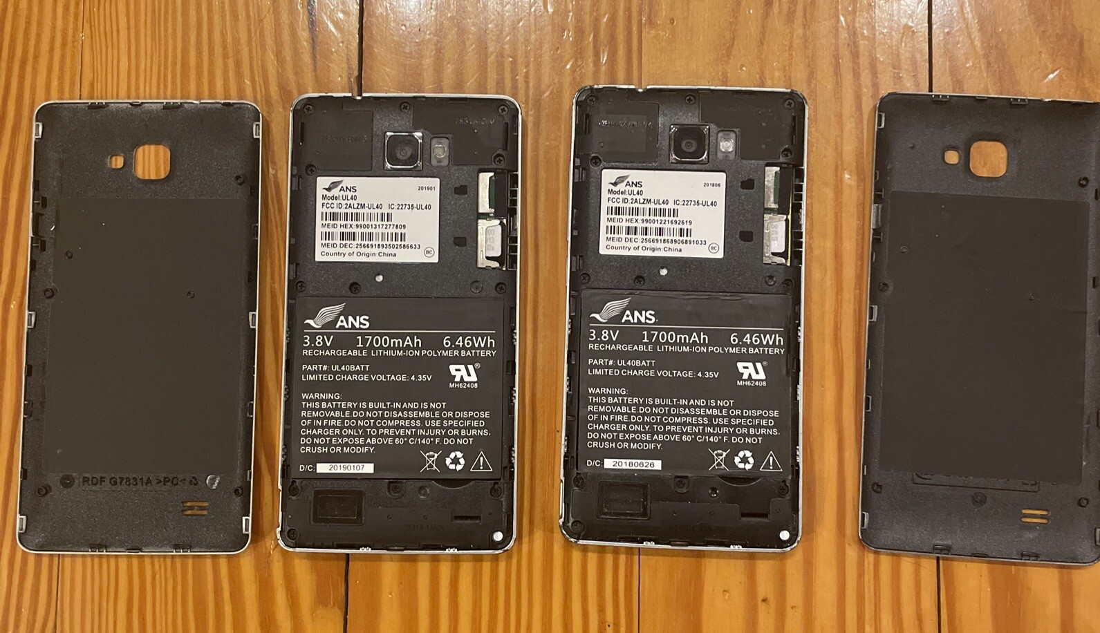 ANS UL40 16GB Silver Android Smartphone Assurance Wireless Lot Of 2 *PARTS ONLY*