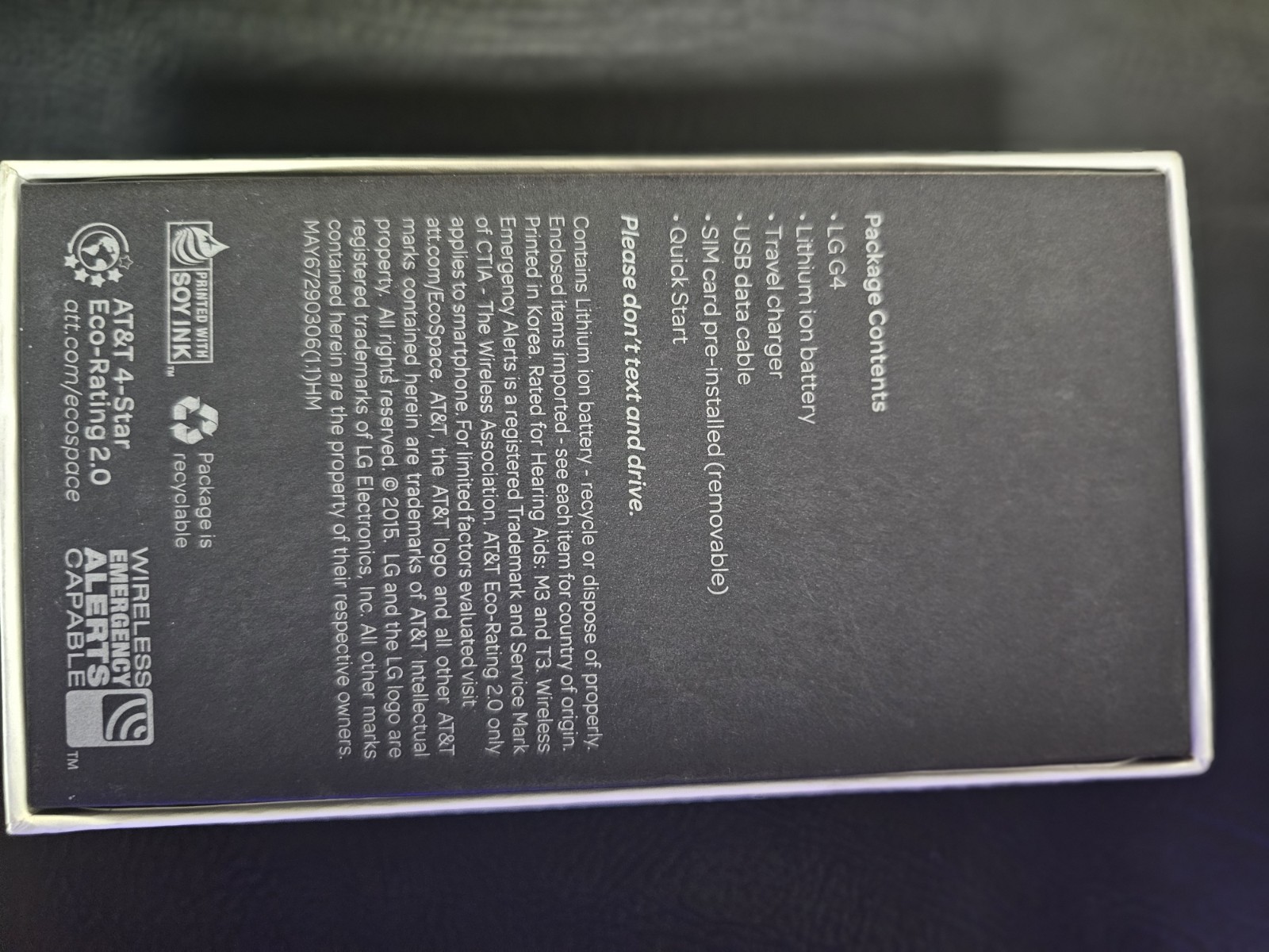 LG G4 Android Smartphone AT&T Grey Wi-Fi Bluetooth Touch Screen Bar Style