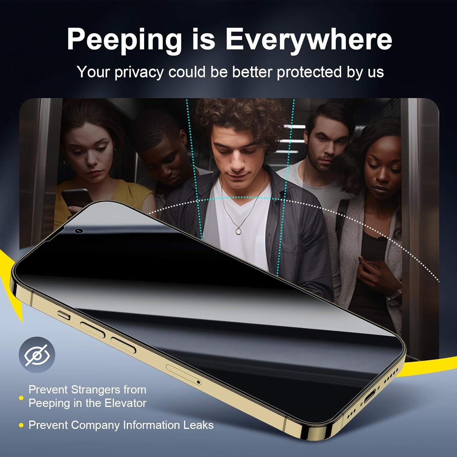 3x Privacy Screen Protector for iPhone 14 Pro Max (6.7 inches) + 3x Lens Protect