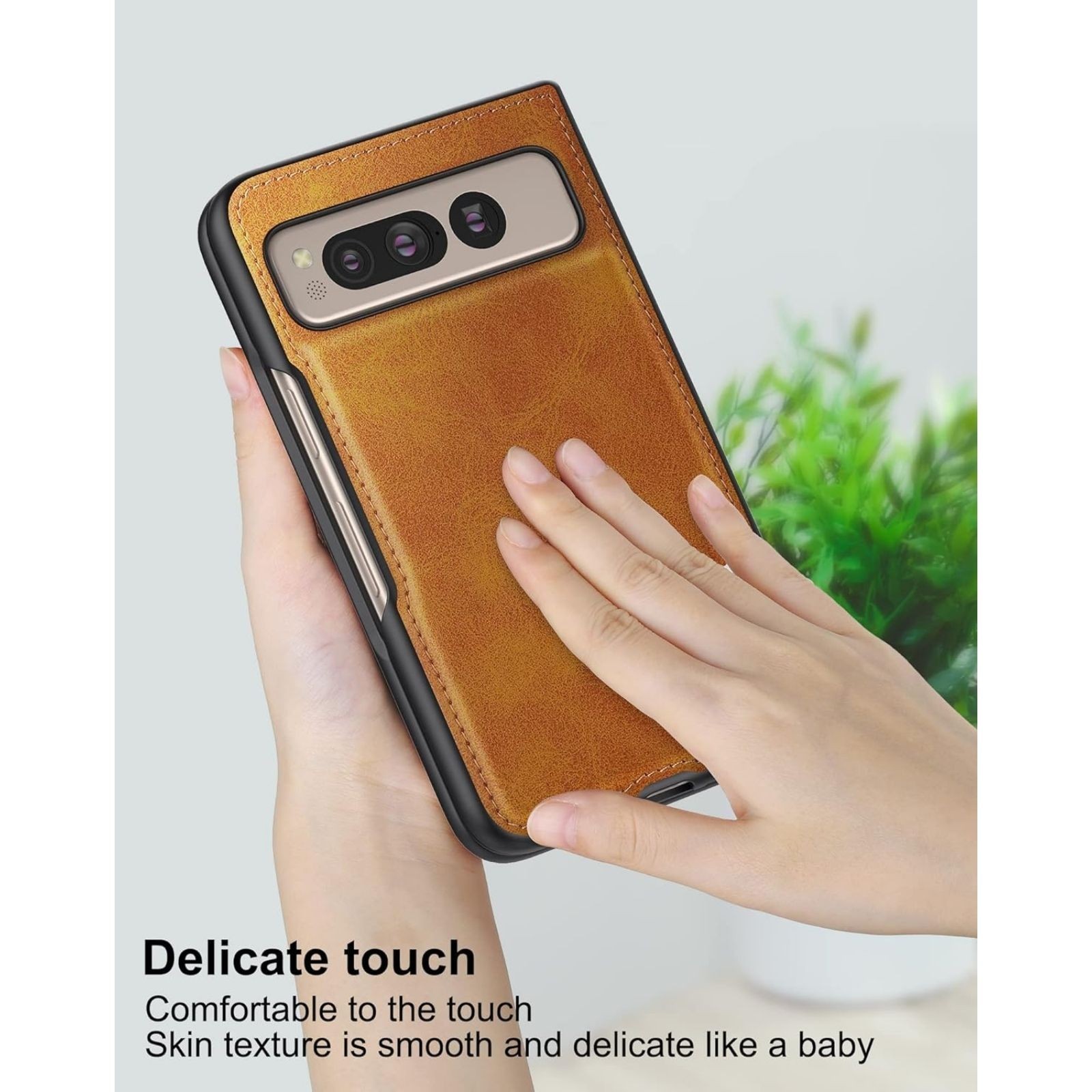 Google Pixel Fold 2023 PU Leather + Hard Case Ultra Thin Slim Shockproof Yellow
