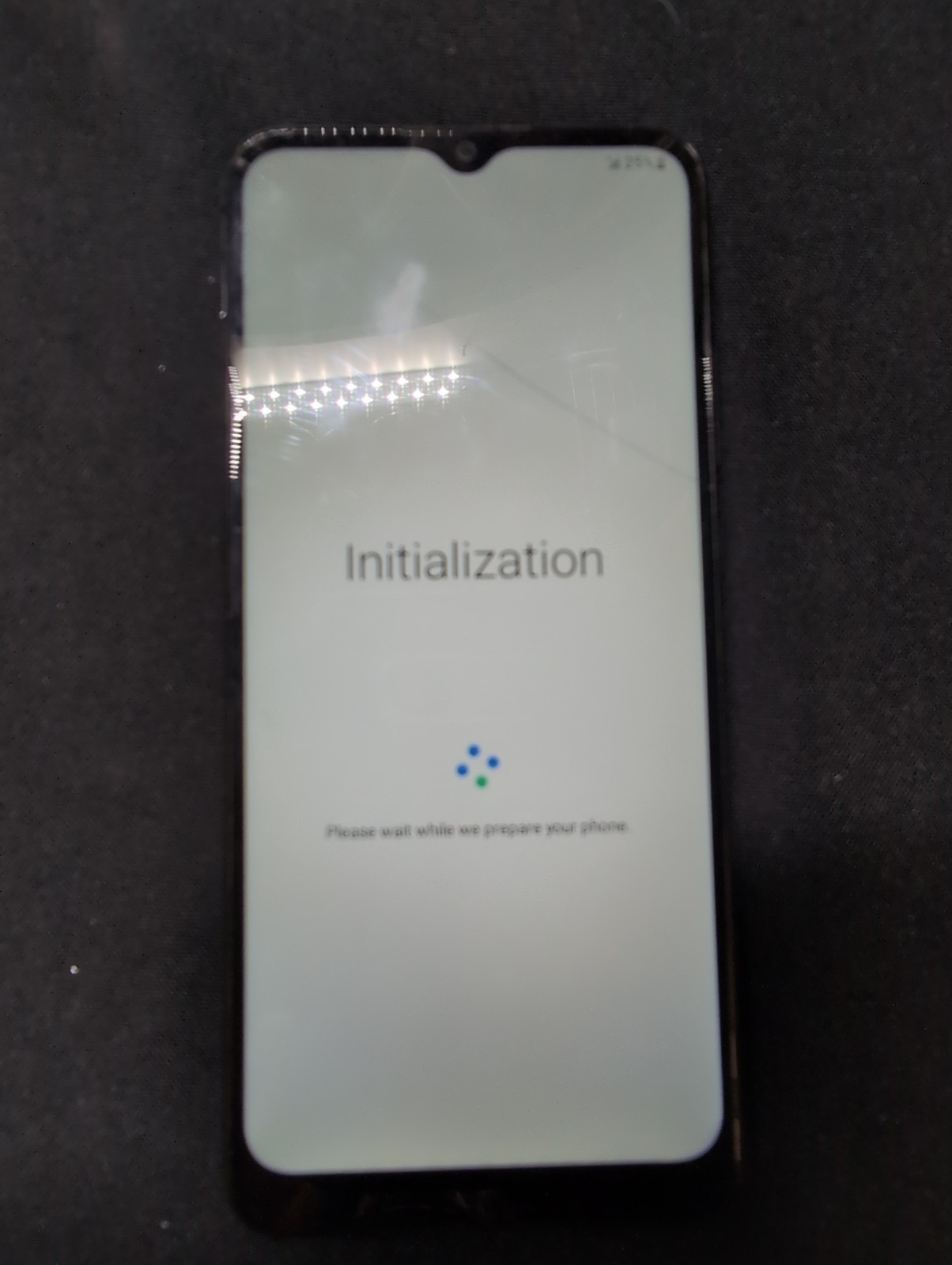samsung Galaxy A02S Black smart Phone. For parts Only But Powers On