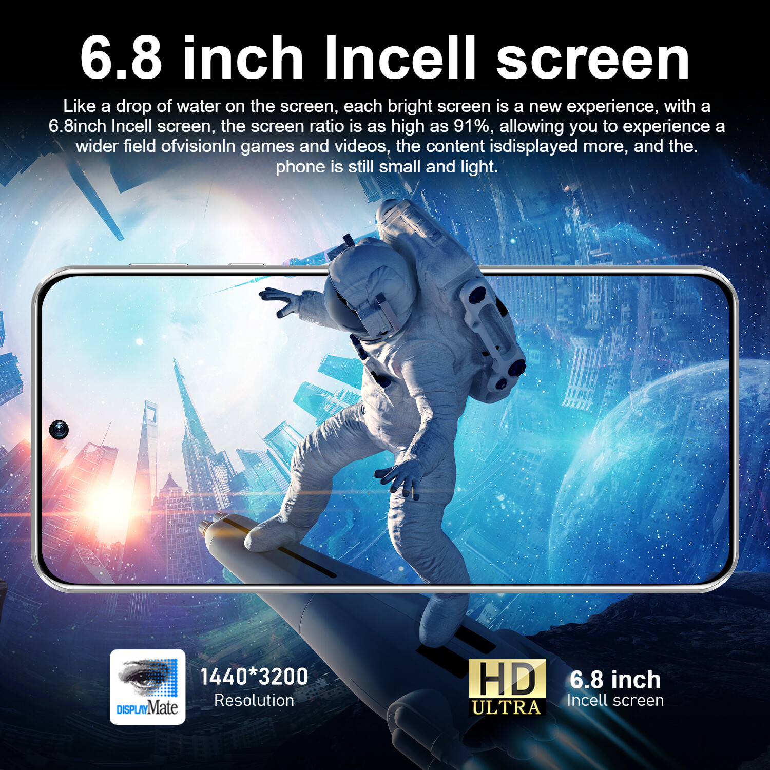 GT10 Pro Smartphone 6.8″ HD Factory Unlocked Android 8+256GB 7800mAh Dual SIM
